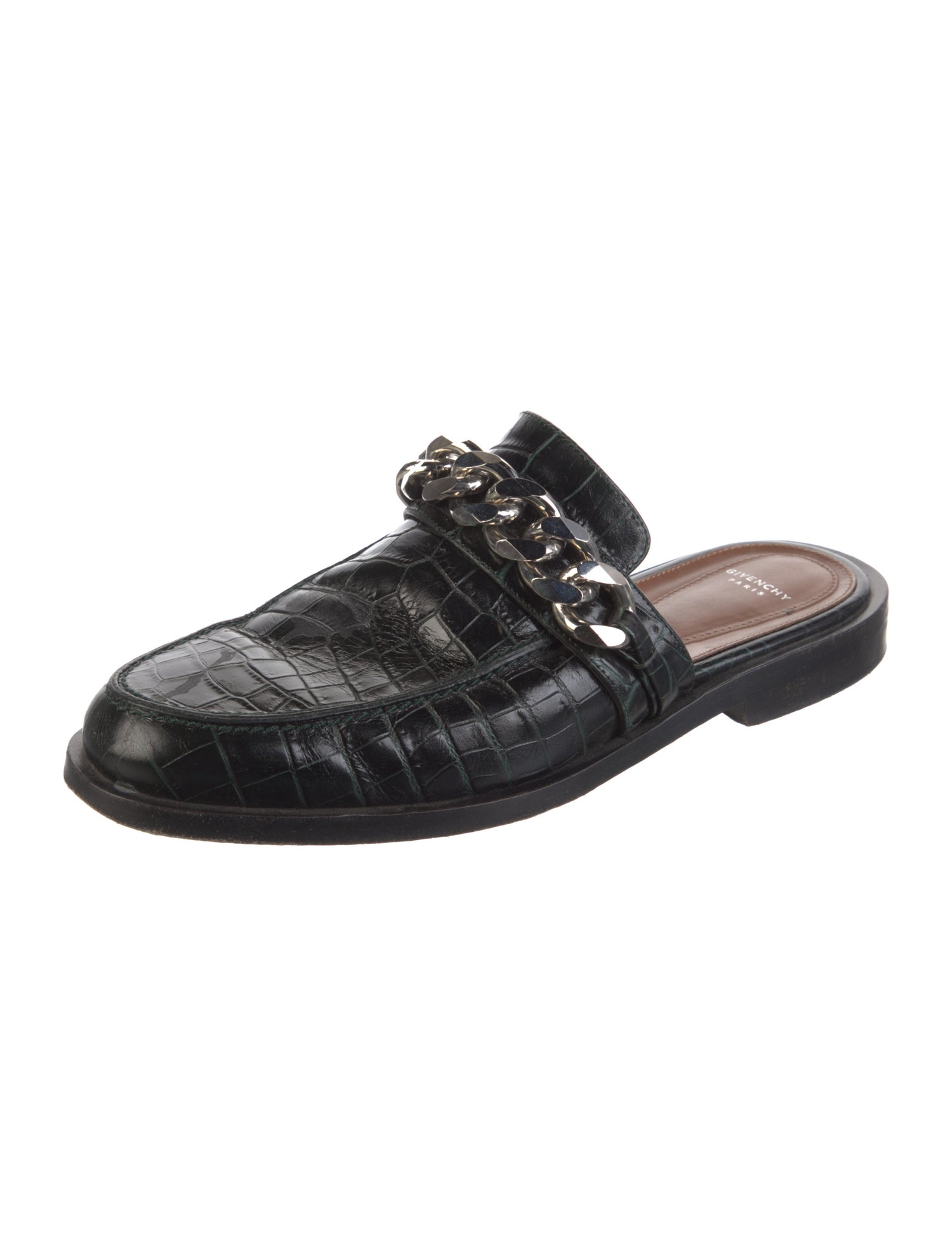 Givenchy Leather Chain-Link Accents Mules