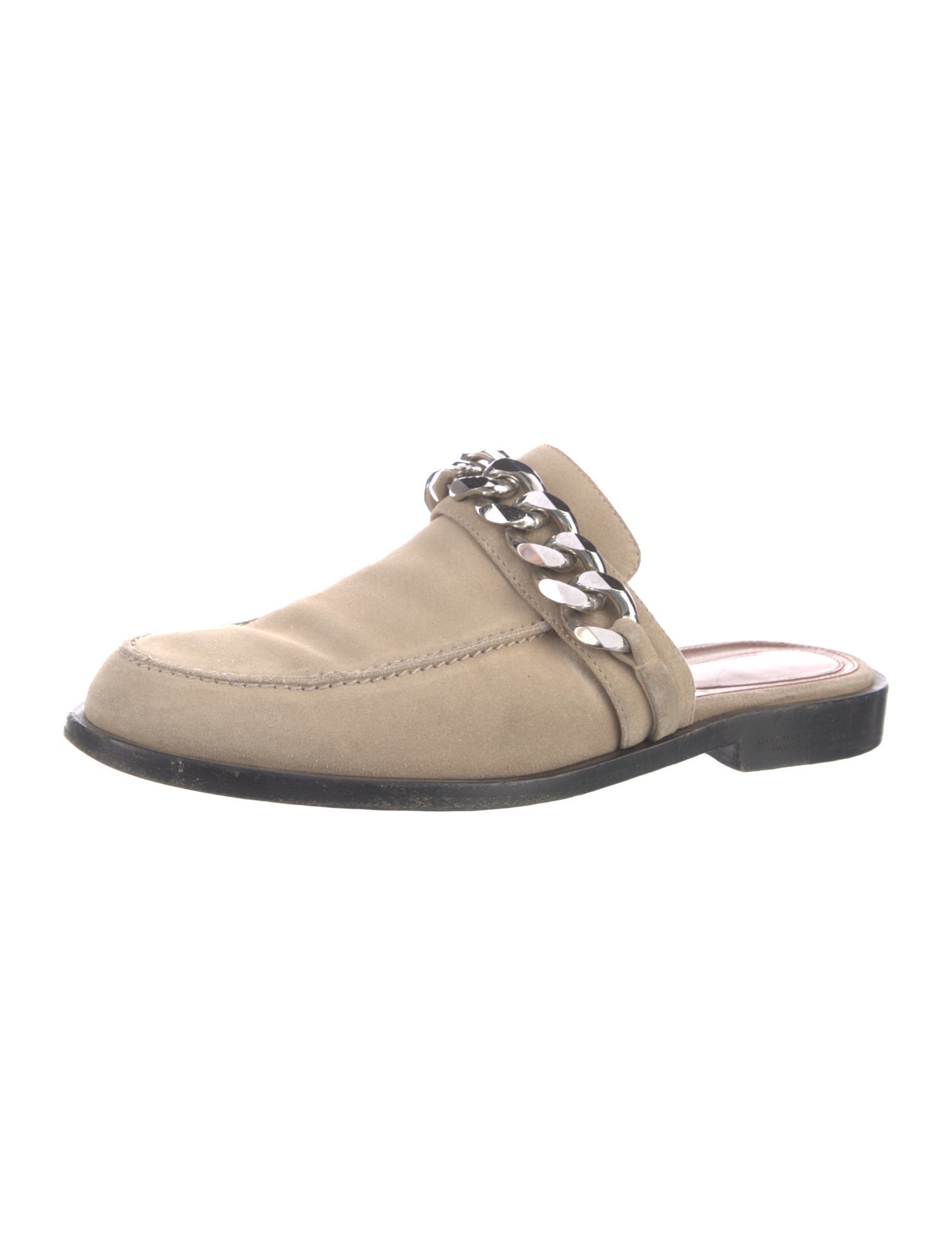 Givenchy Suede Chain-Link Accents Mules