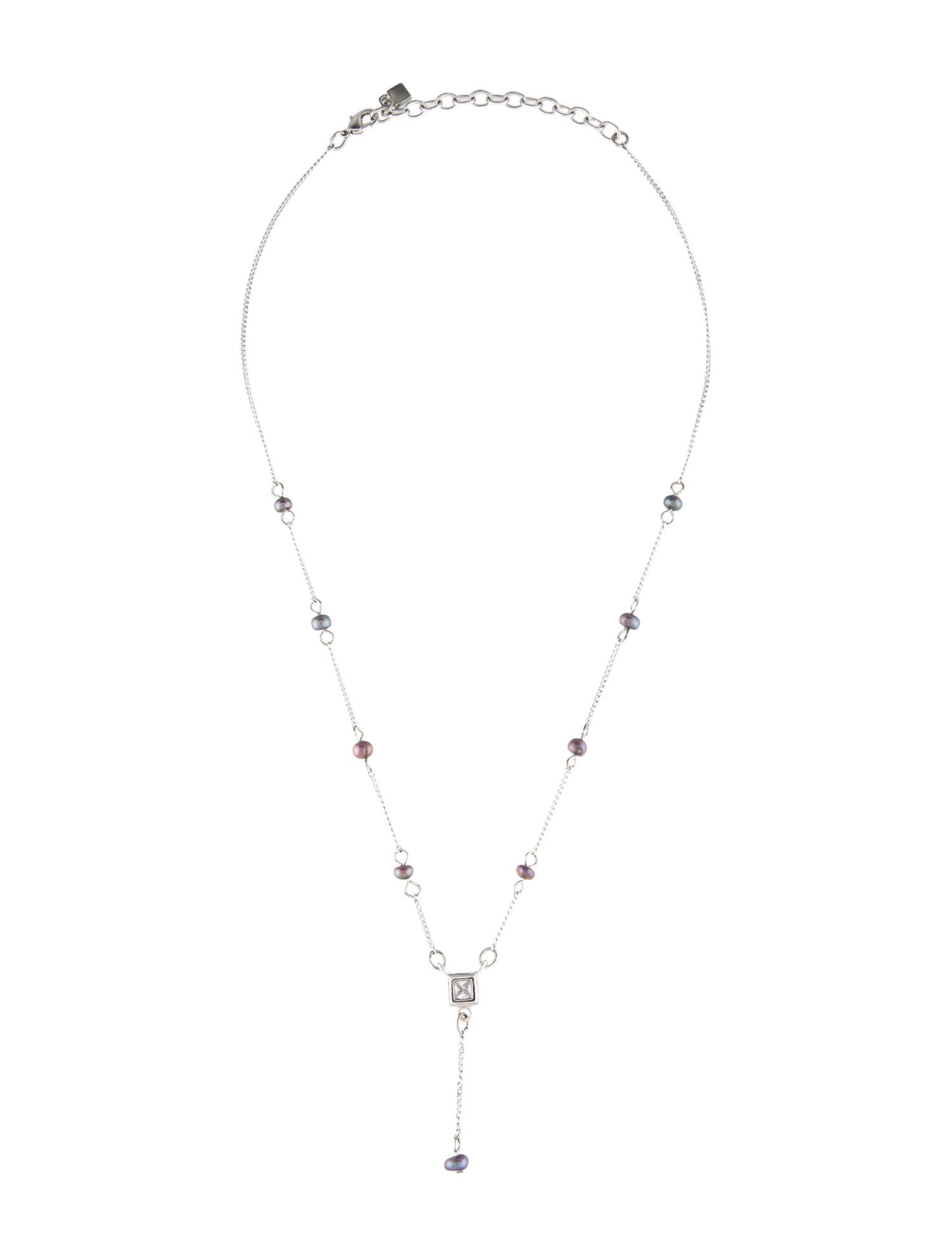 Givenchy Vintage Pearl & Crystal Lavalier Necklace