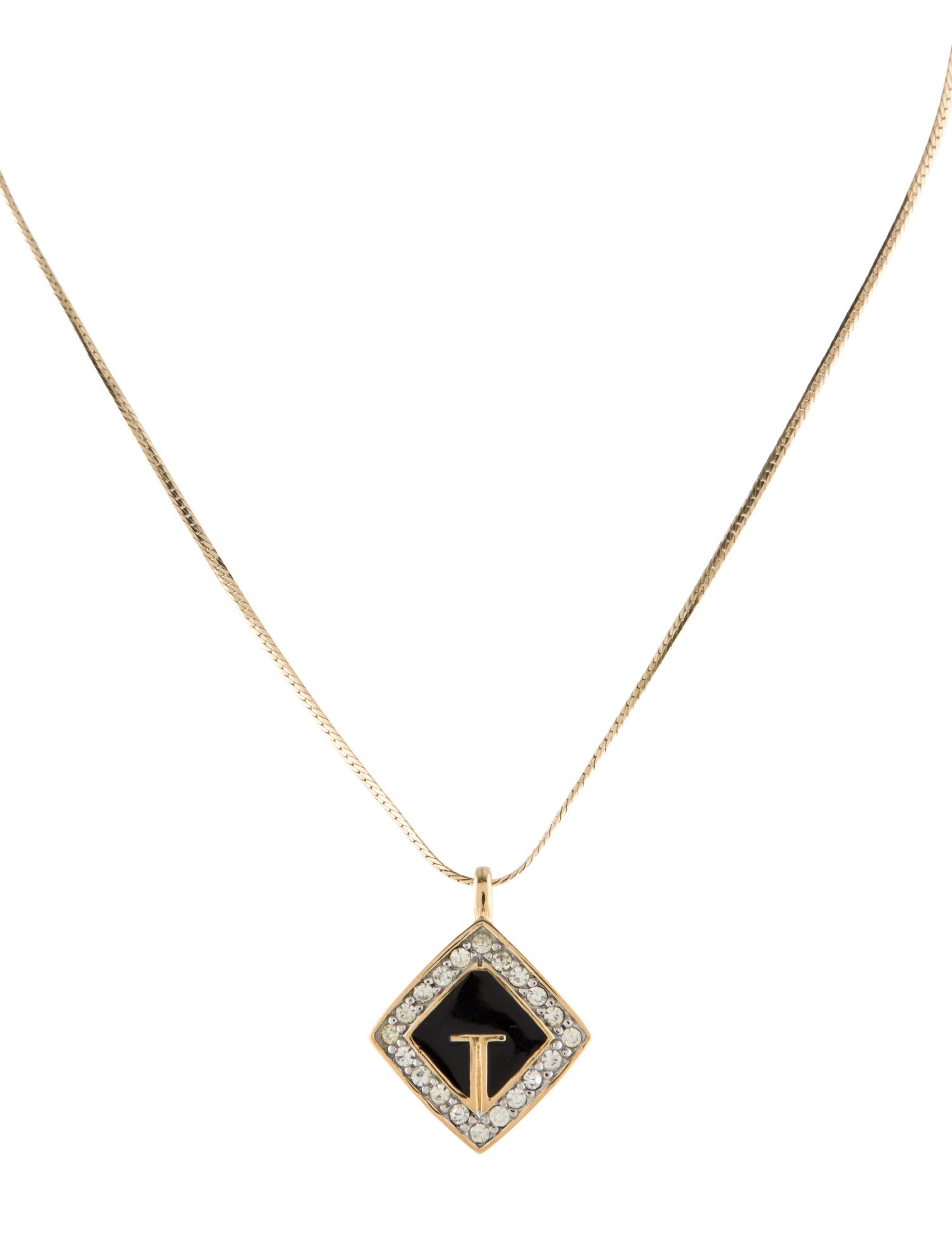 Givenchy Vintage Crystal & Enamel Pendant Necklace