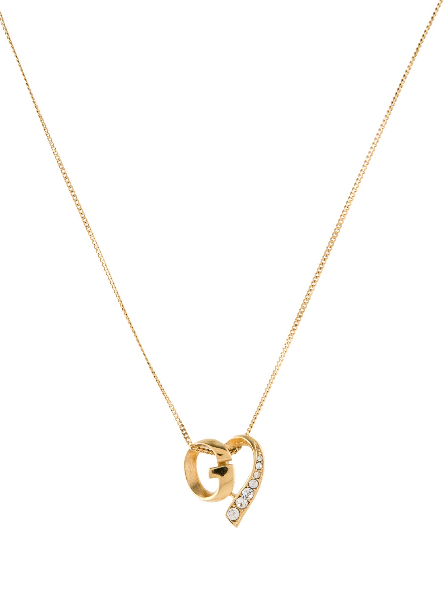 Givenchy Vintage G Heart Pendant Necklace