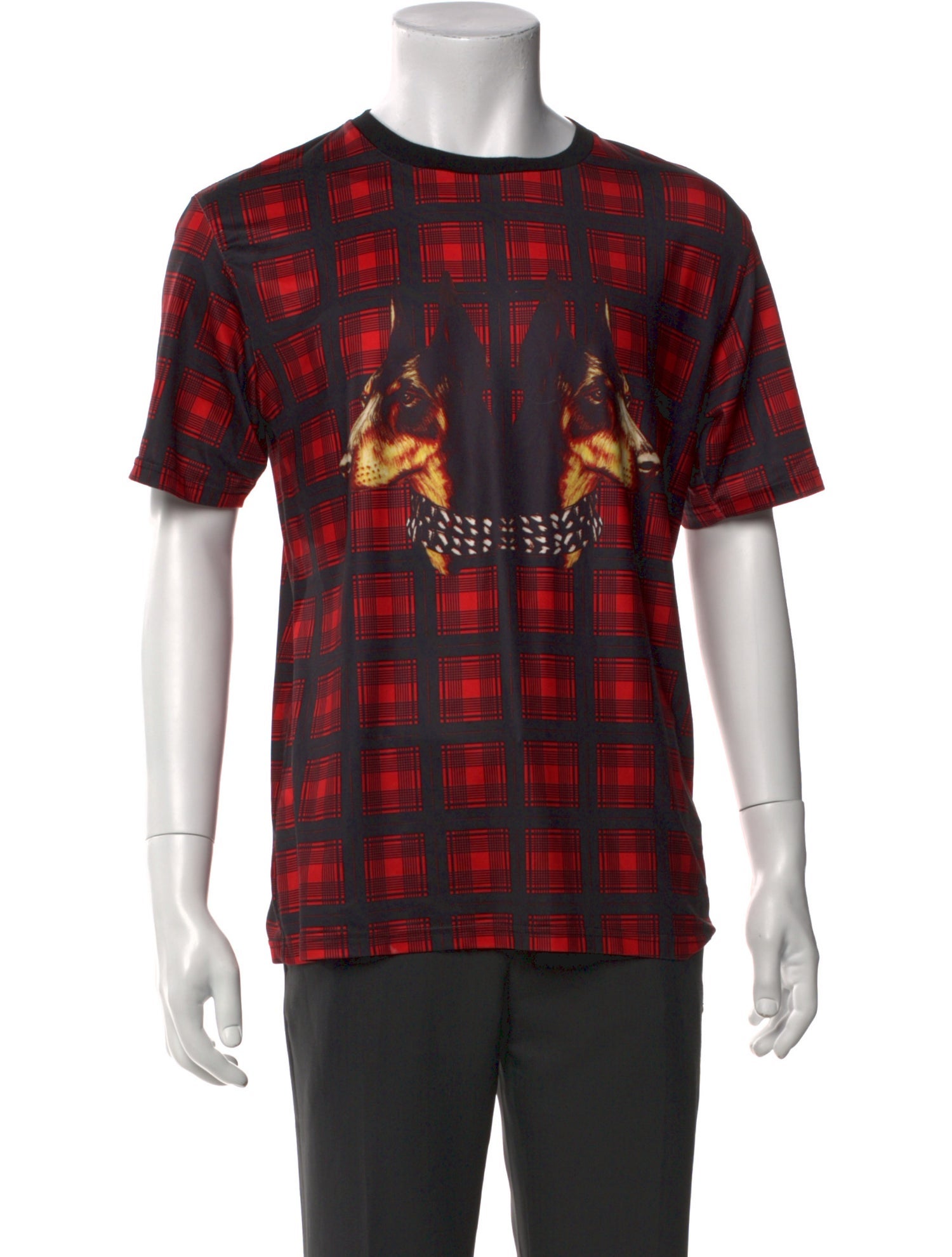 Givenchy Plaid Print Crew Neck T-Shirt