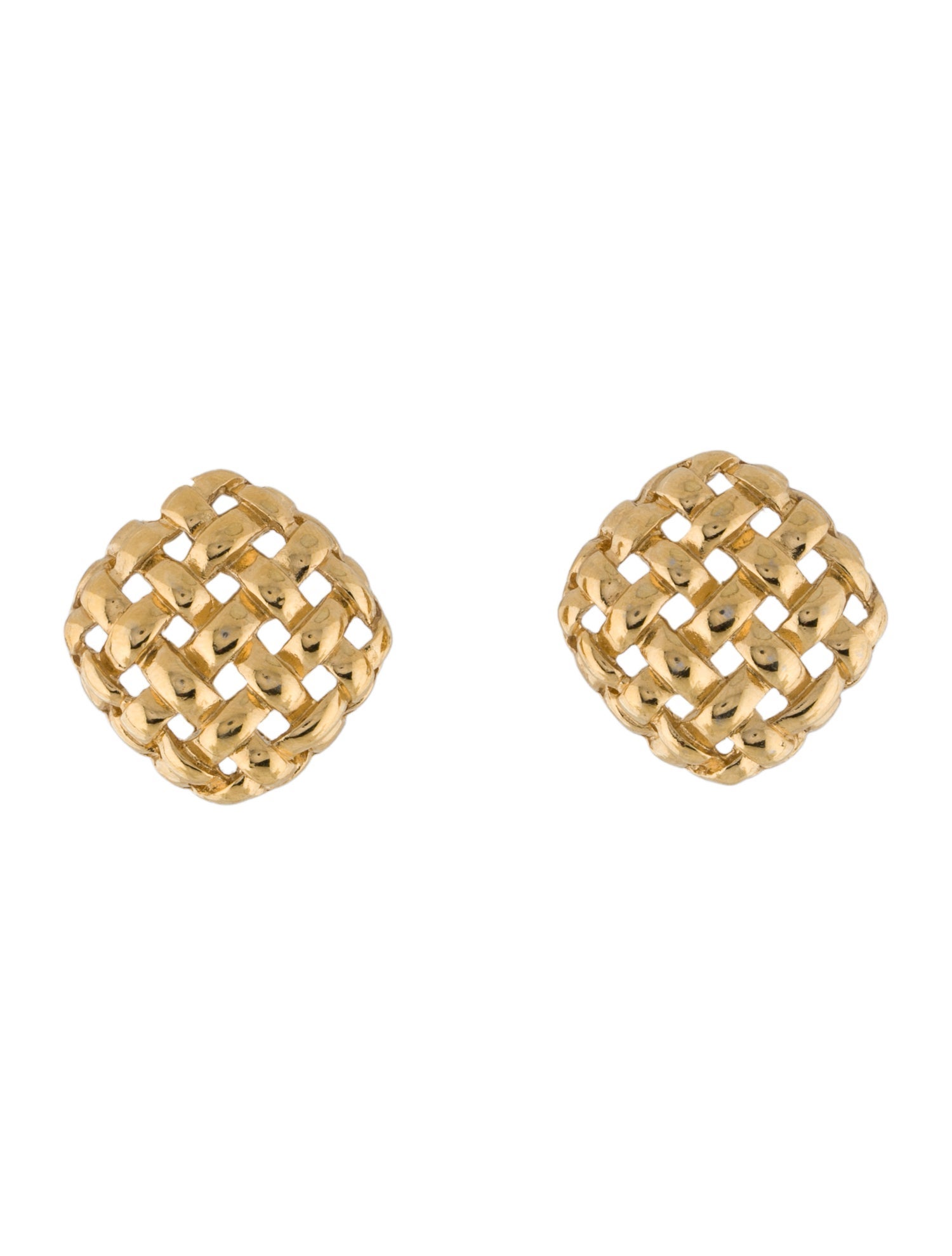 Givenchy Vintage Woven Square Clip-On Earrings
