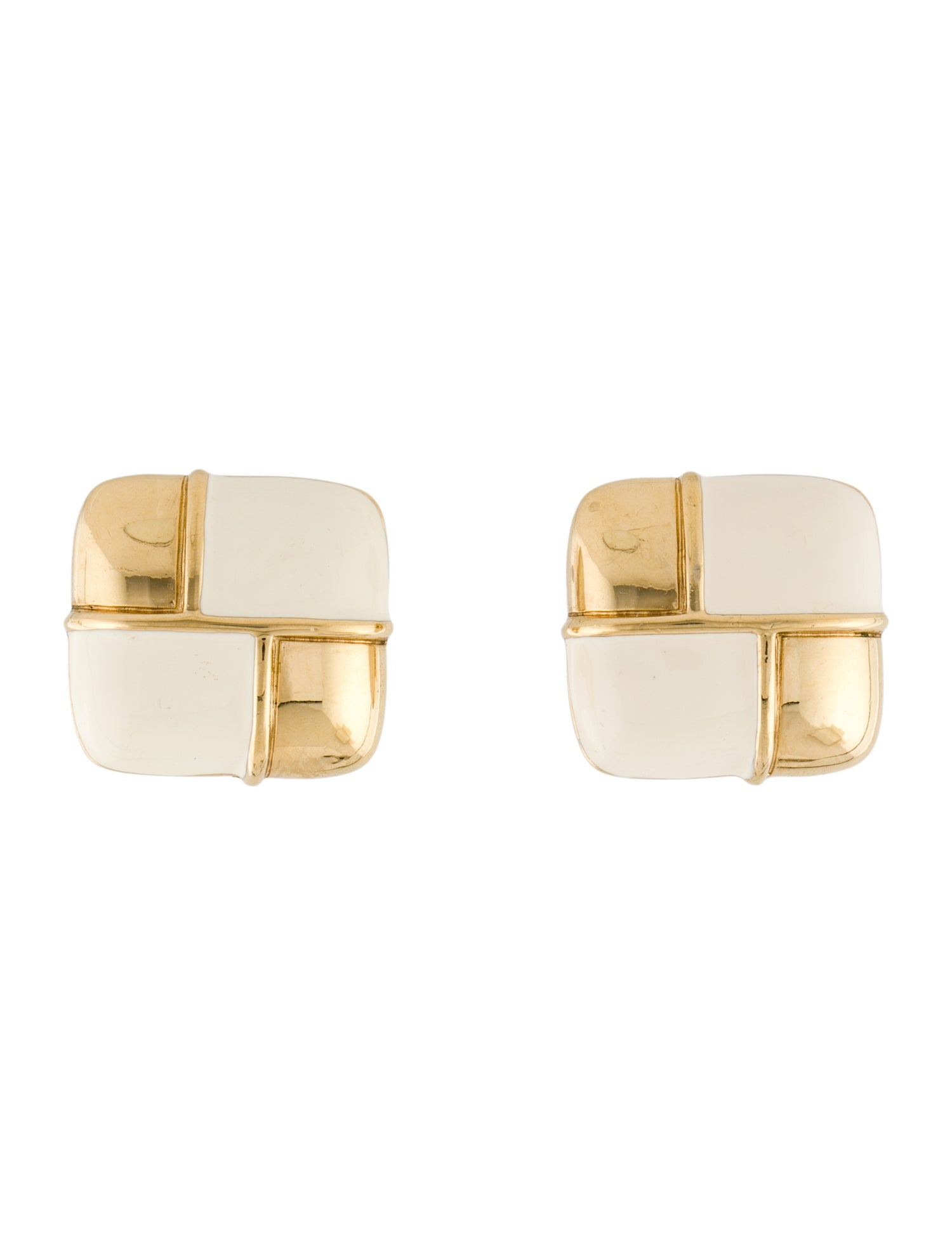 Givenchy Enamel Square Clip-On Earrings