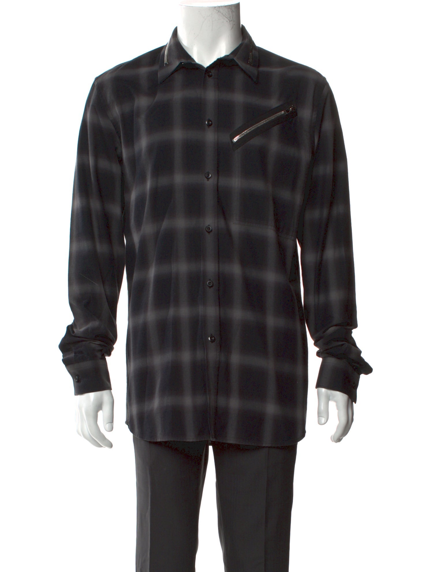 Givenchy Plaid Print Long Sleeve Shirt