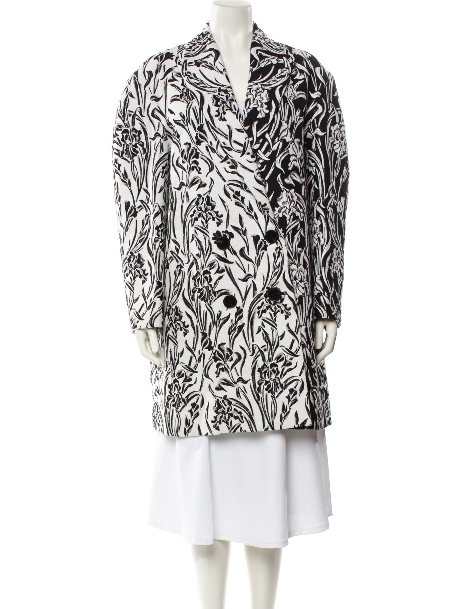 Givenchy Floral Print Faux Fur Coat