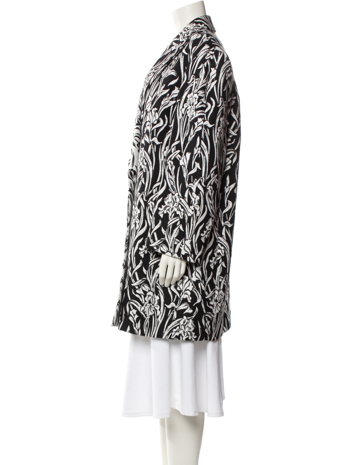 Givenchy Floral Print Faux Fur Coat