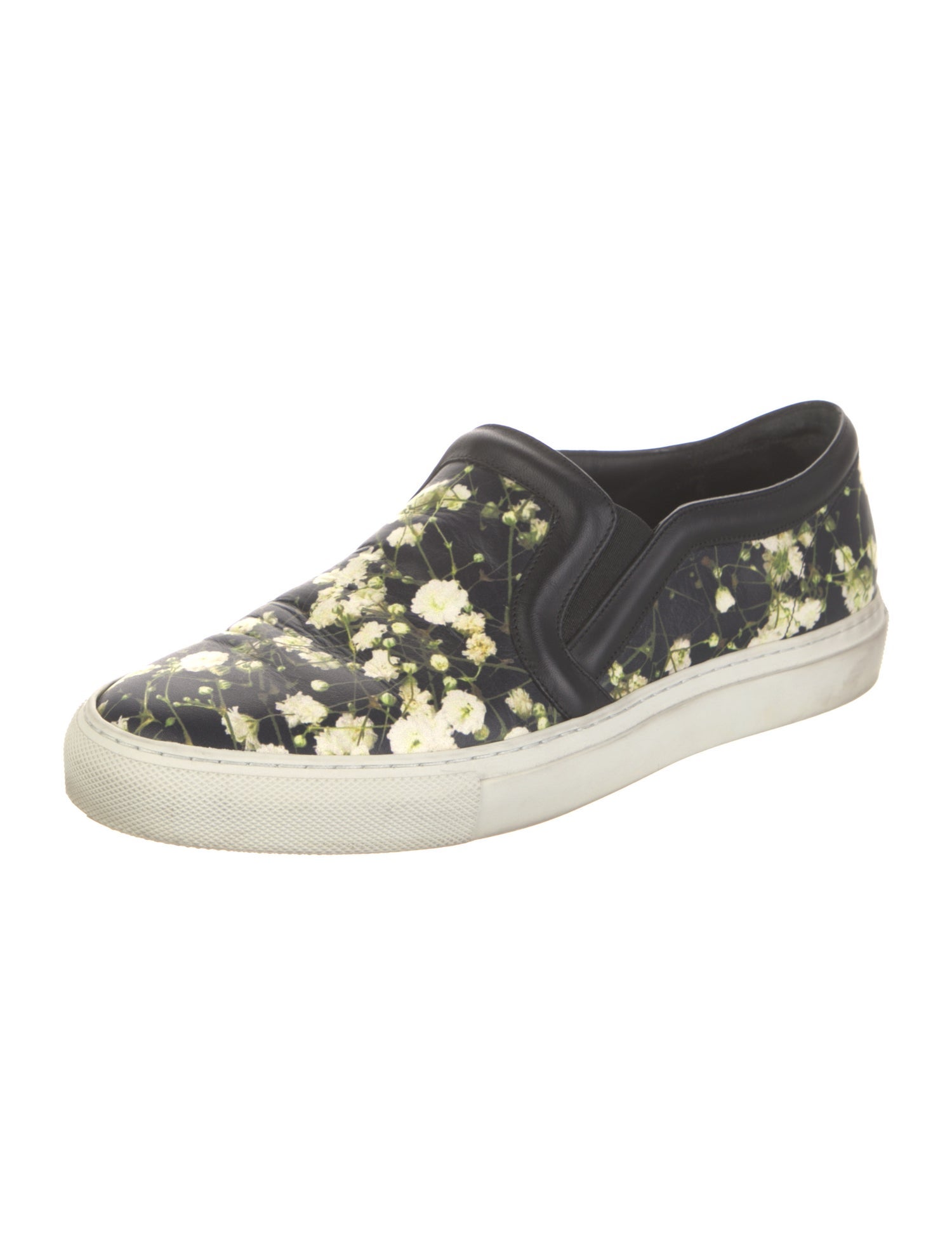 Givenchy Leather Floral Print Boat Shoes