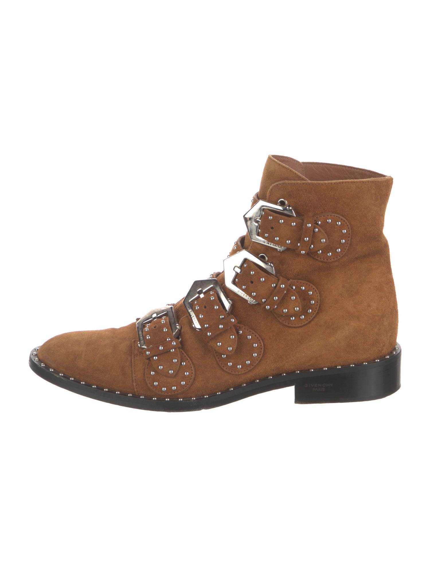 Givenchy Suede Colorblock Pattern Lace-Up Boots