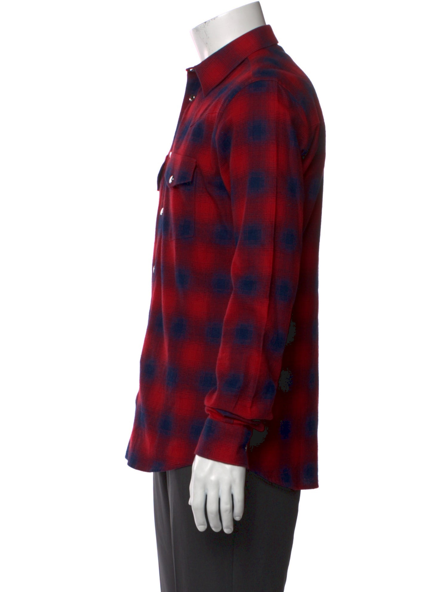Givenchy Plaid Print Long Sleeve Western Shirt