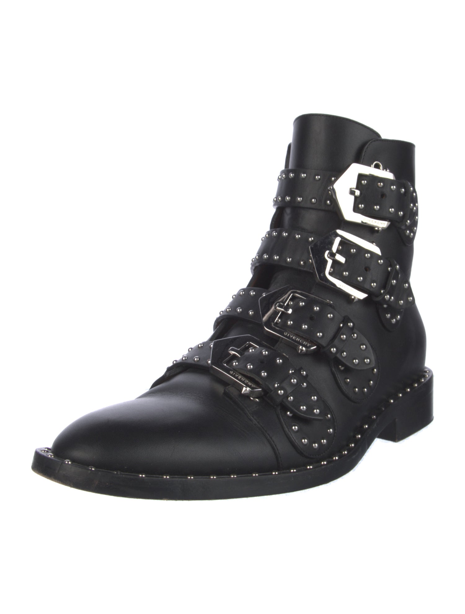 Givenchy Leather Studded Accents Combat Boots