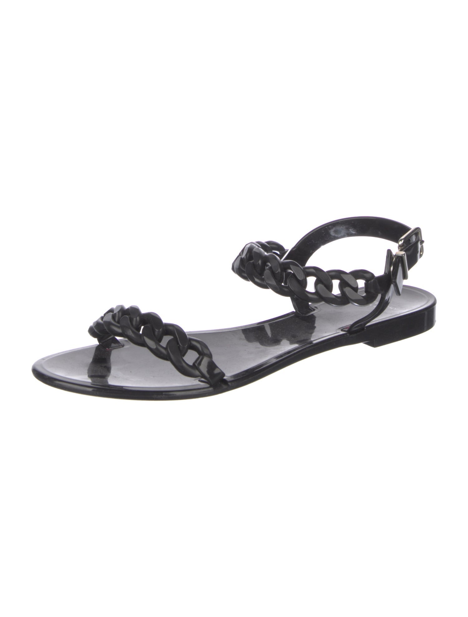 Givenchy Rubber Chain-Link Accents Gladiator Sandals