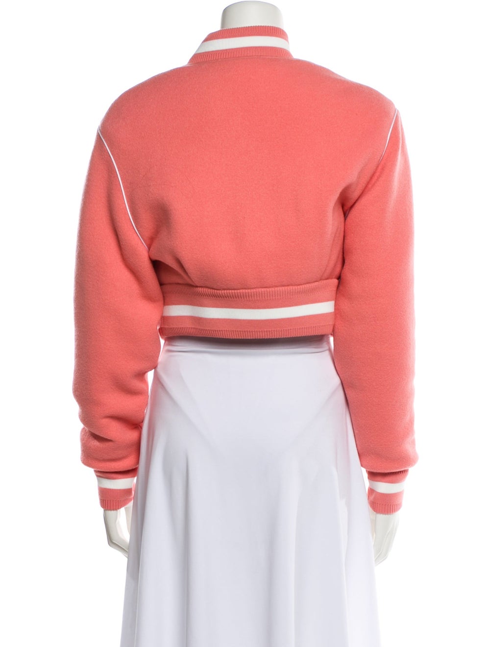 Givenchy Wool Bomber Jacket Orange Embroidered Ac… - image 3