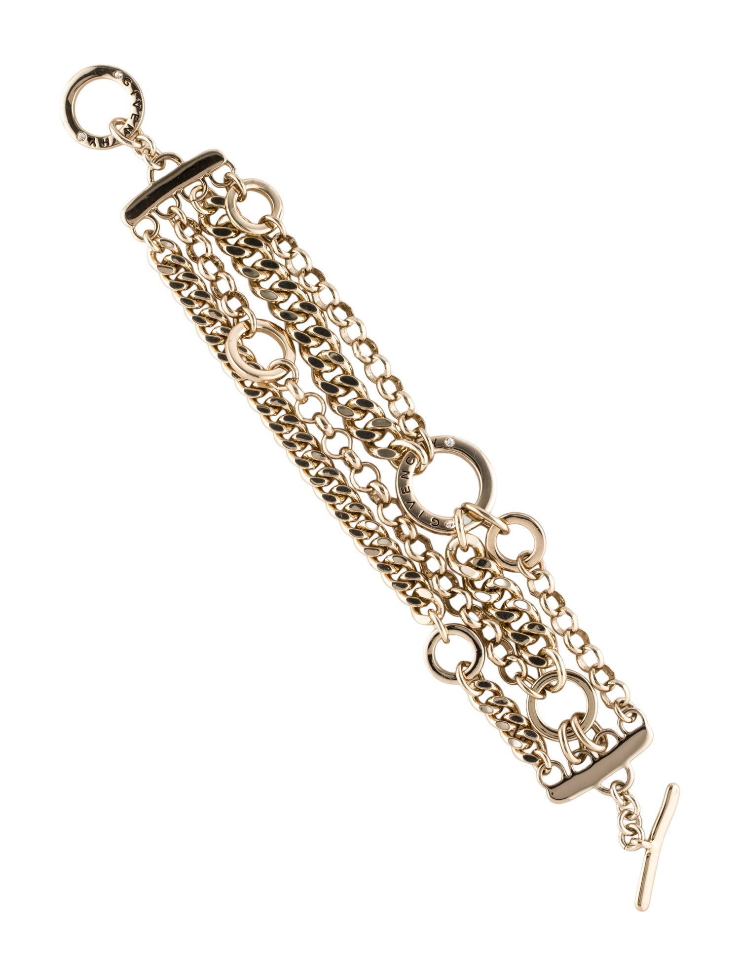 Givenchy Crystal & Enamel Multistrand Link Bracelet