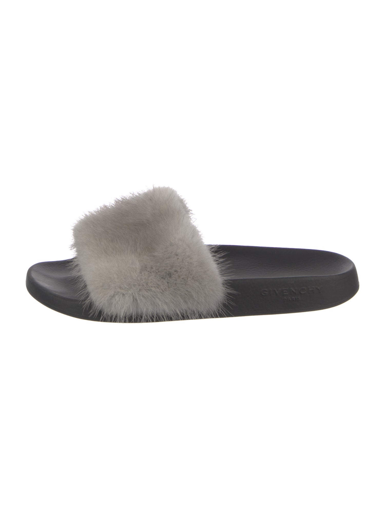 Givenchy Faux Fur Colorblock Pattern Slides