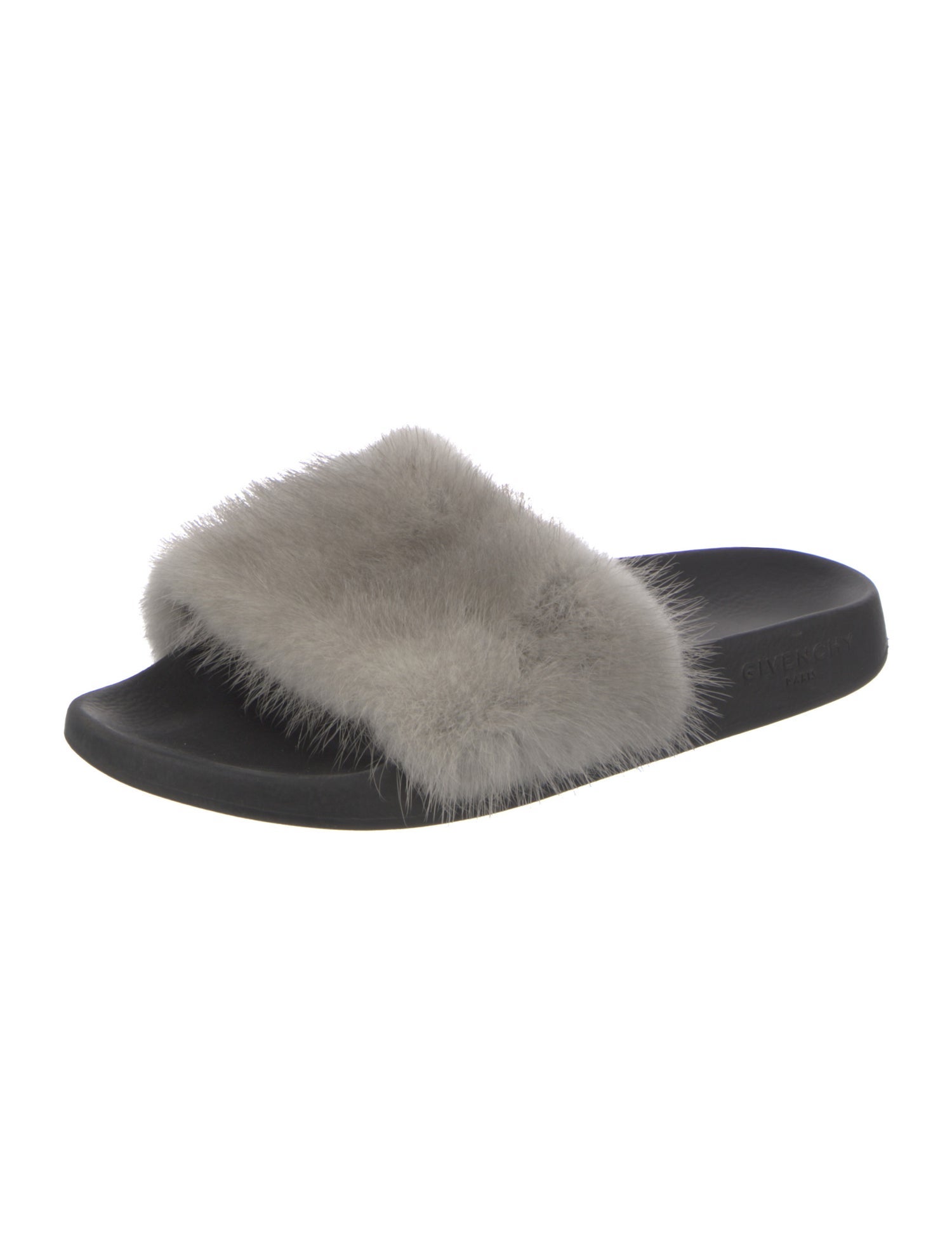Givenchy Faux Fur Colorblock Pattern Slides