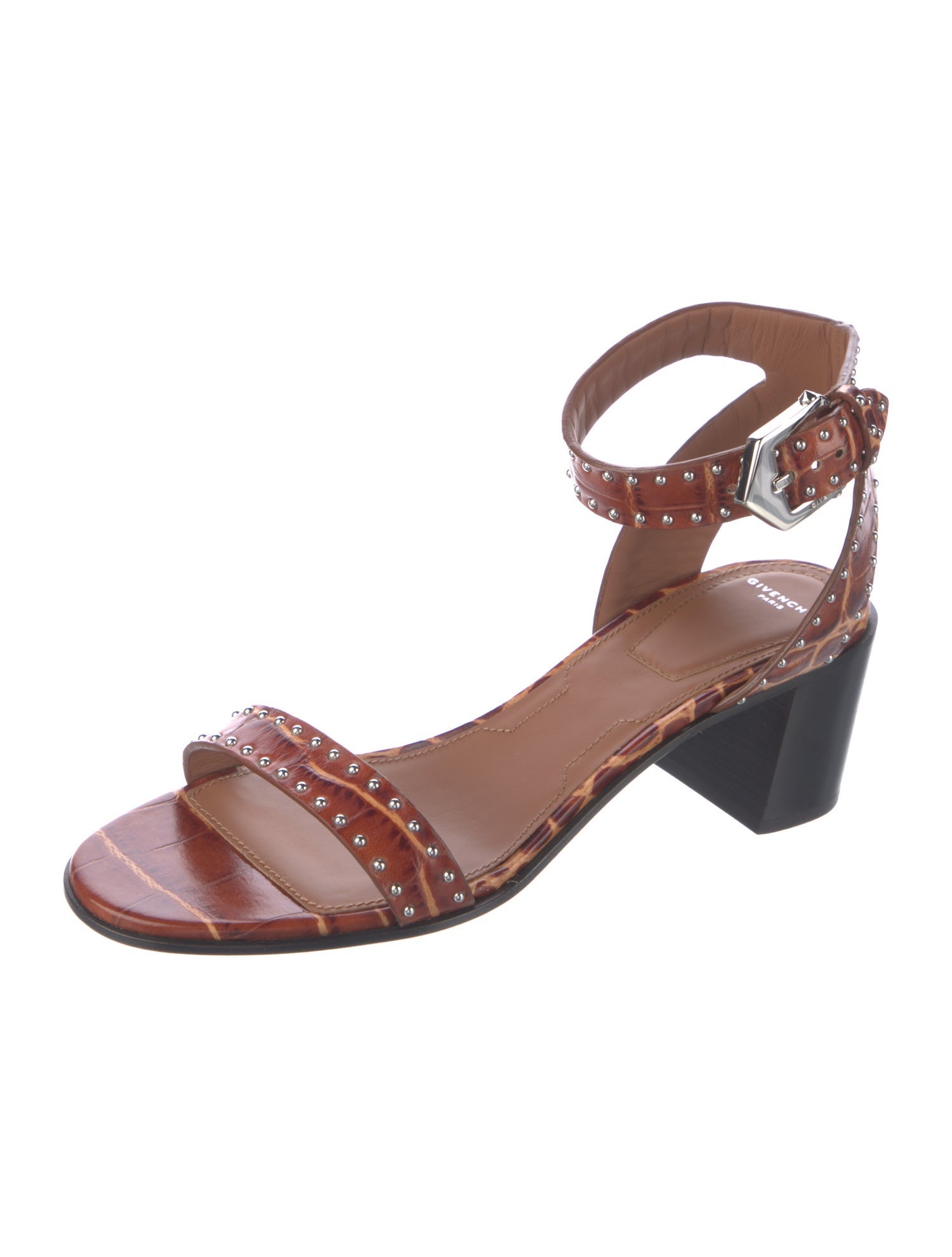 Givenchy Embossed Leather Studded Accents Sandals