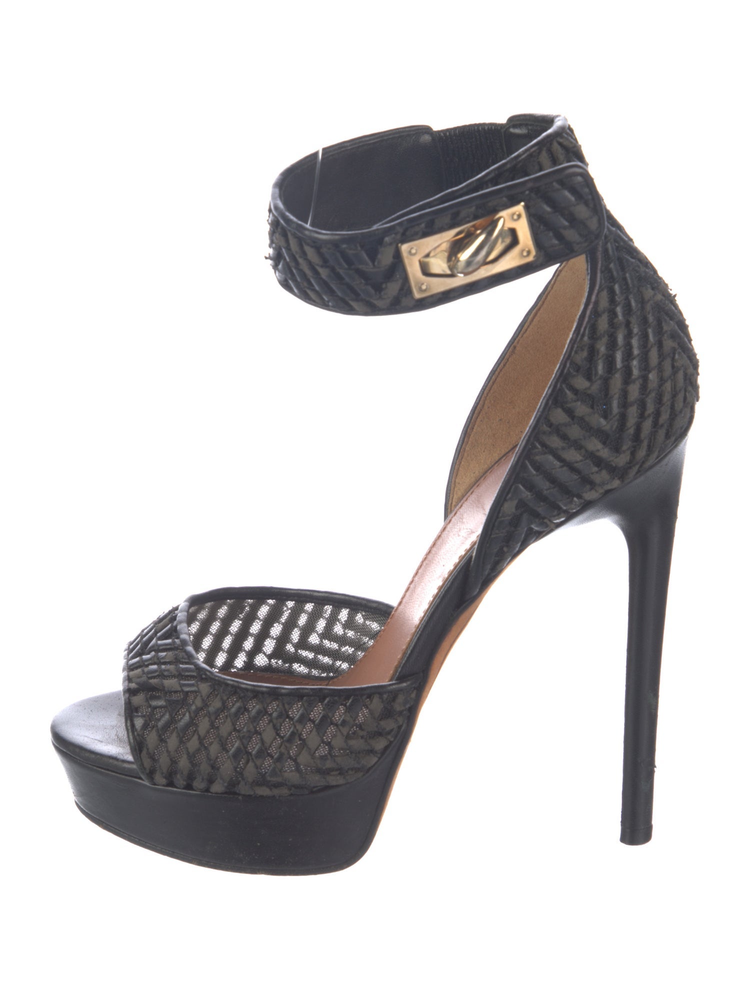 Givenchy Leather Mesh Accents Sandals