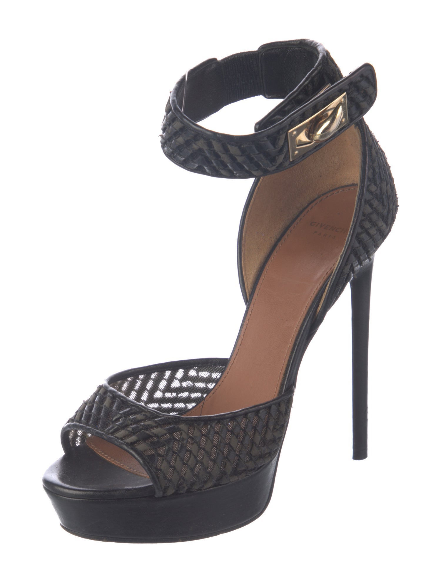 Givenchy Leather Mesh Accents Sandals