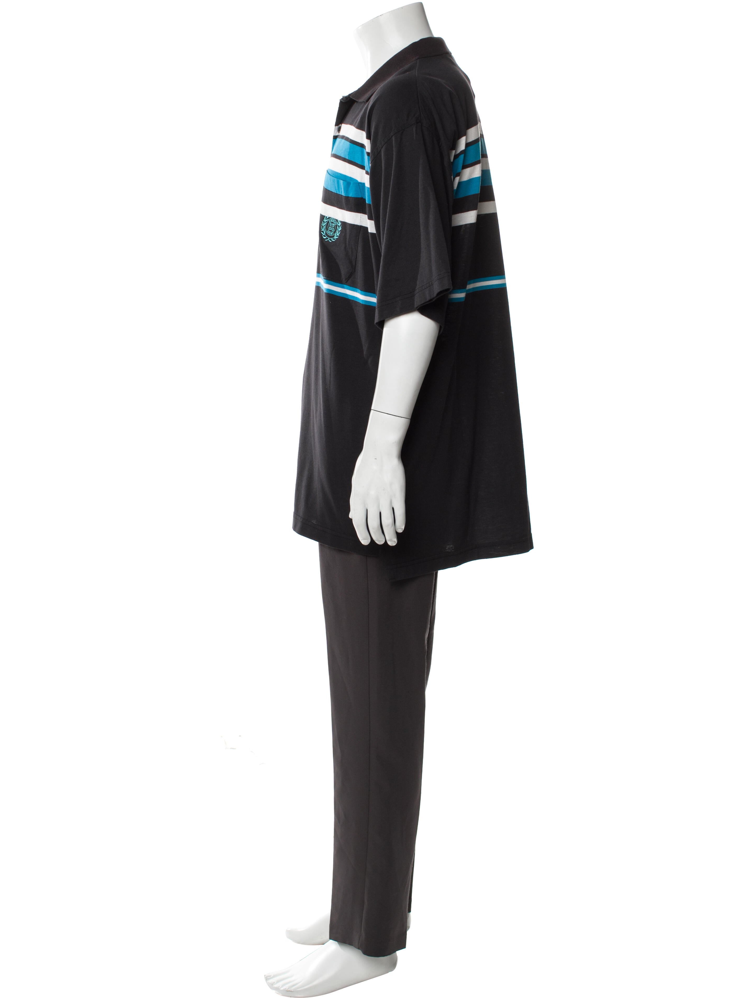 Givenchy Striped V-Neck Polo Shirt