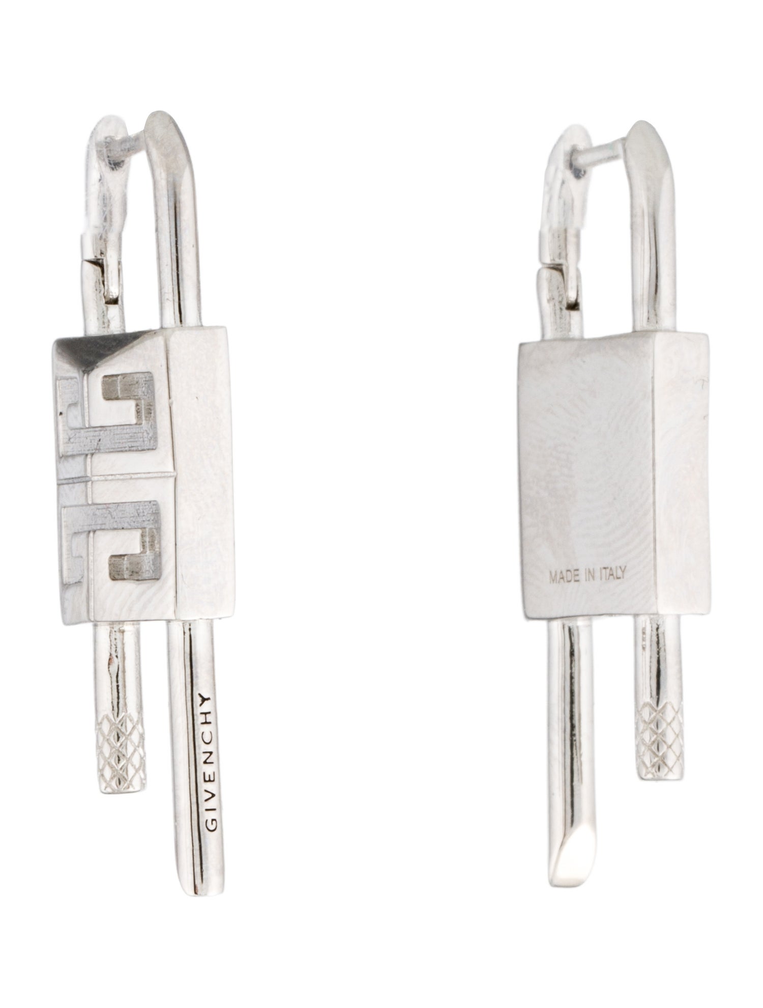 Givenchy Silver Small Lock Earrings