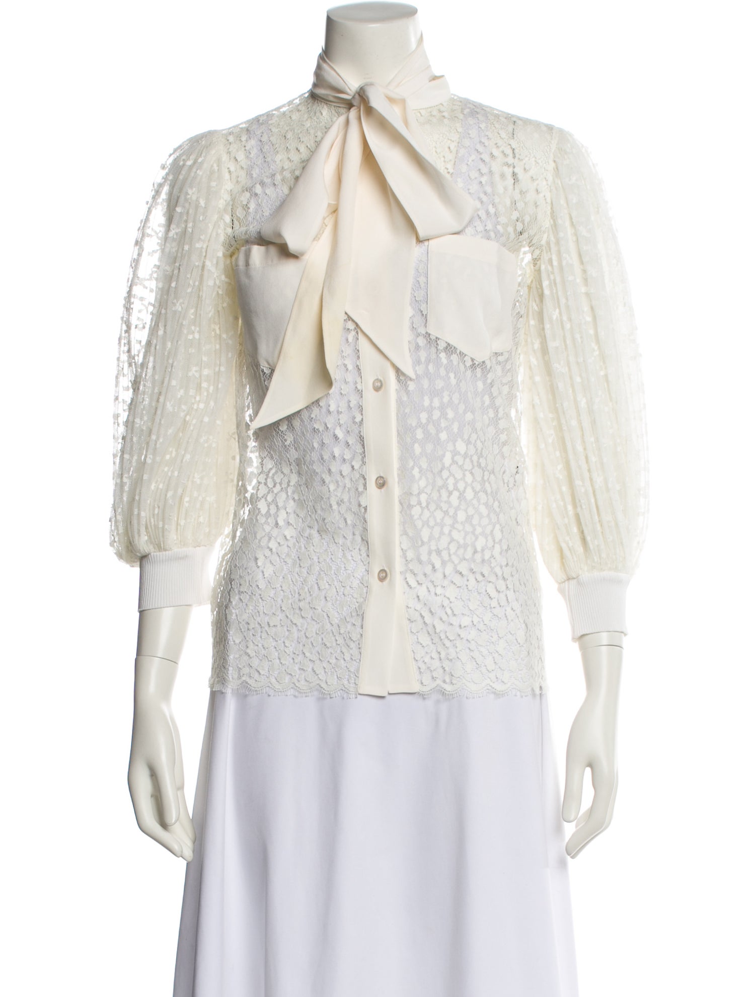 Givenchy Three-Quarter Sleeve Button-Up Top