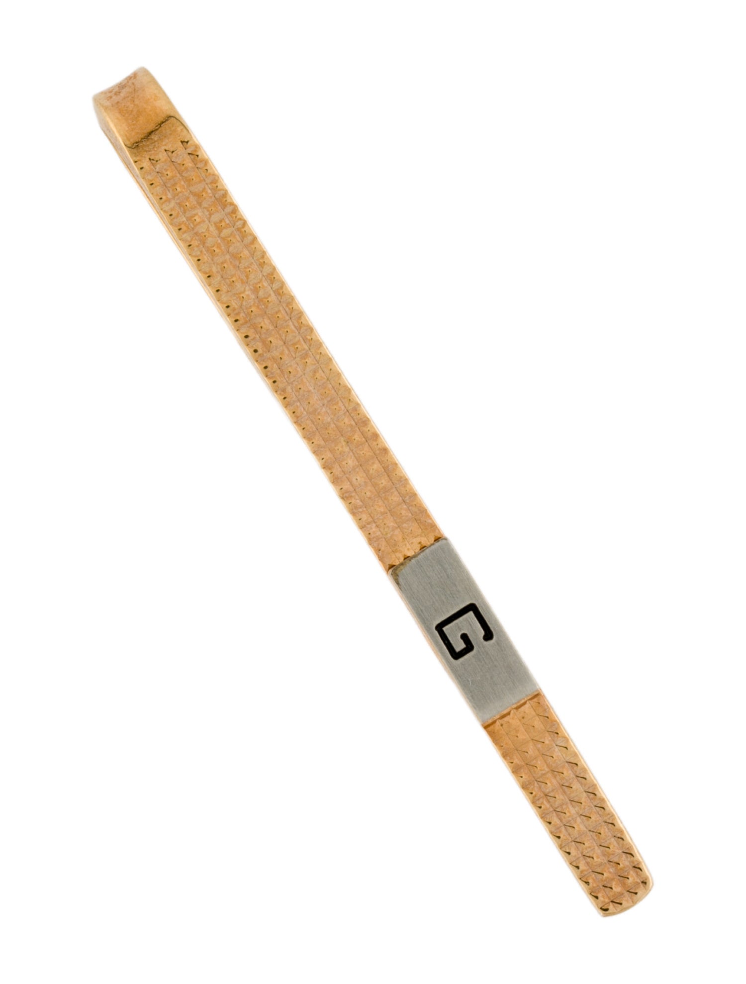 Givenchy Two-Tone Textured Logo Tie Clip