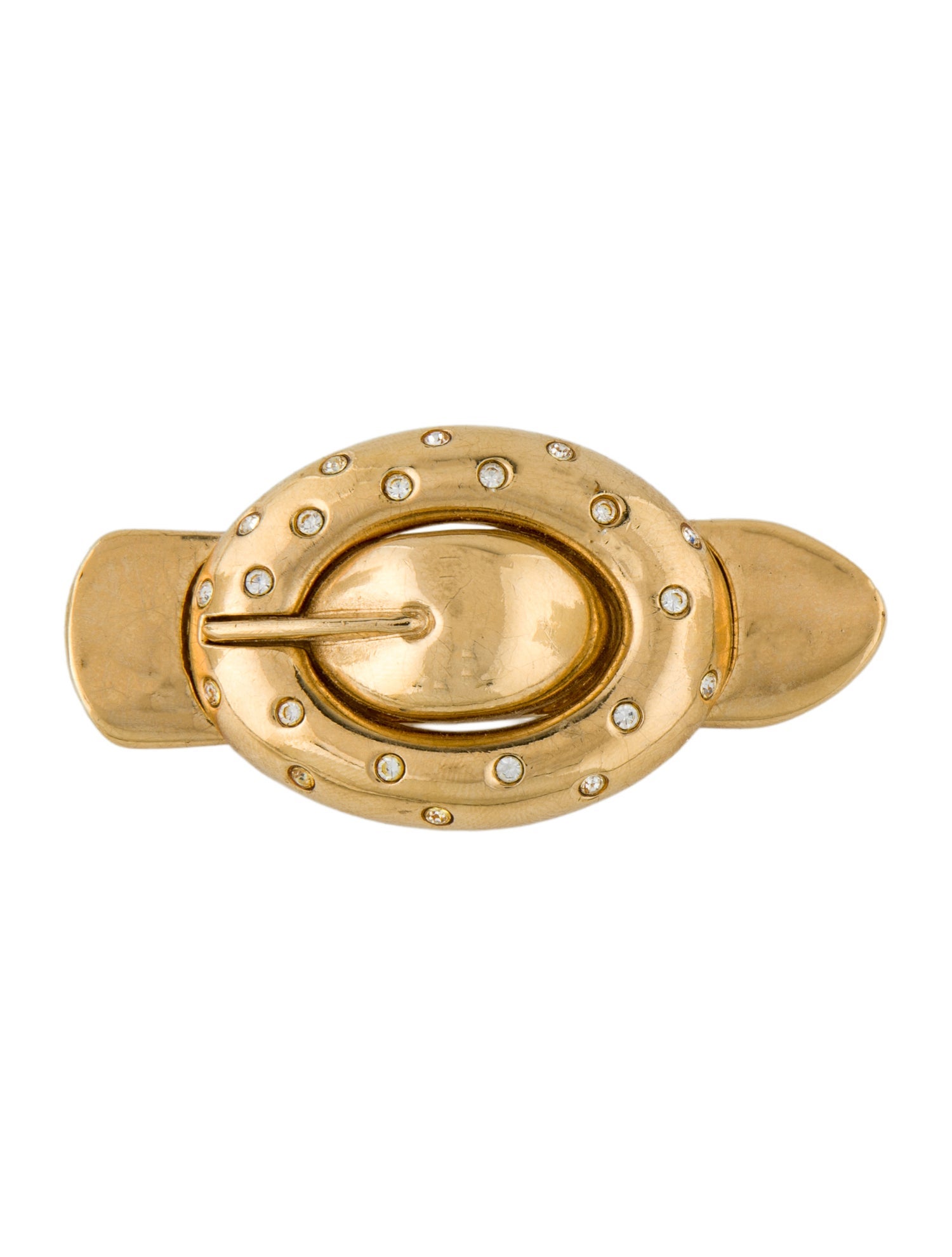 Givenchy Vintage Crystal Buckle Pin Brooch