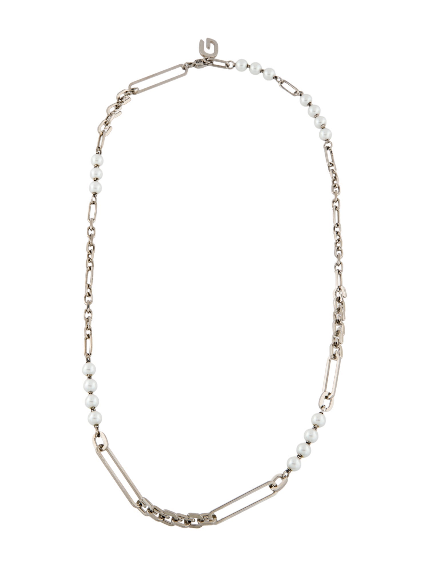 Givenchy Faux Pearl G Link Station Necklace