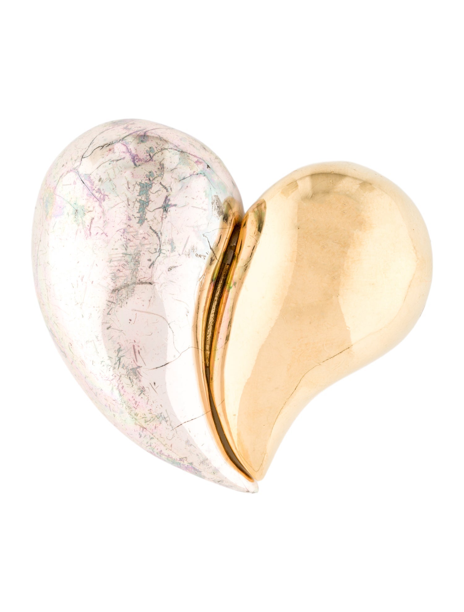 Givenchy Two-Tone Heart Brooch Pin