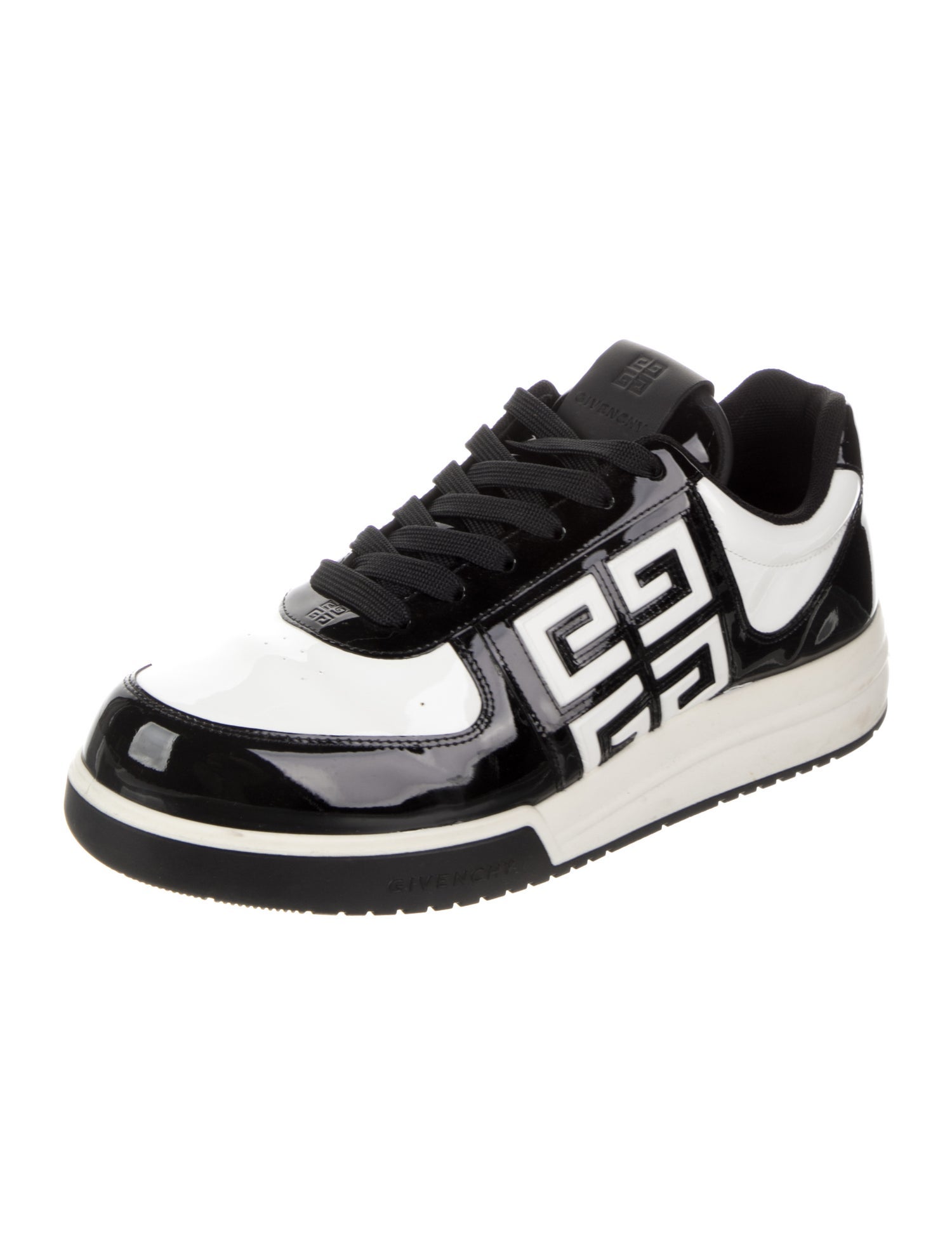 Givenchy Patent Leather Colorblock Pattern Sneakers