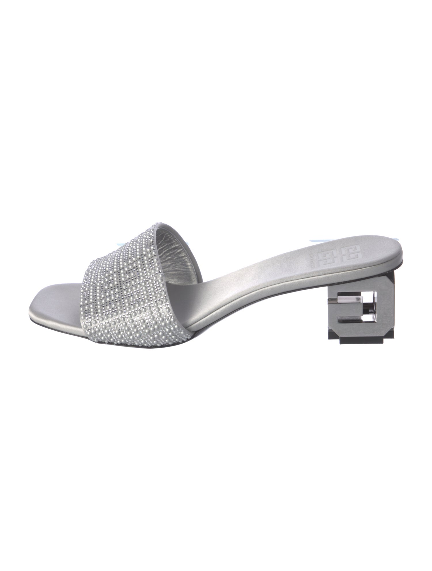 Givenchy Satin Crystal Embellishments Slides