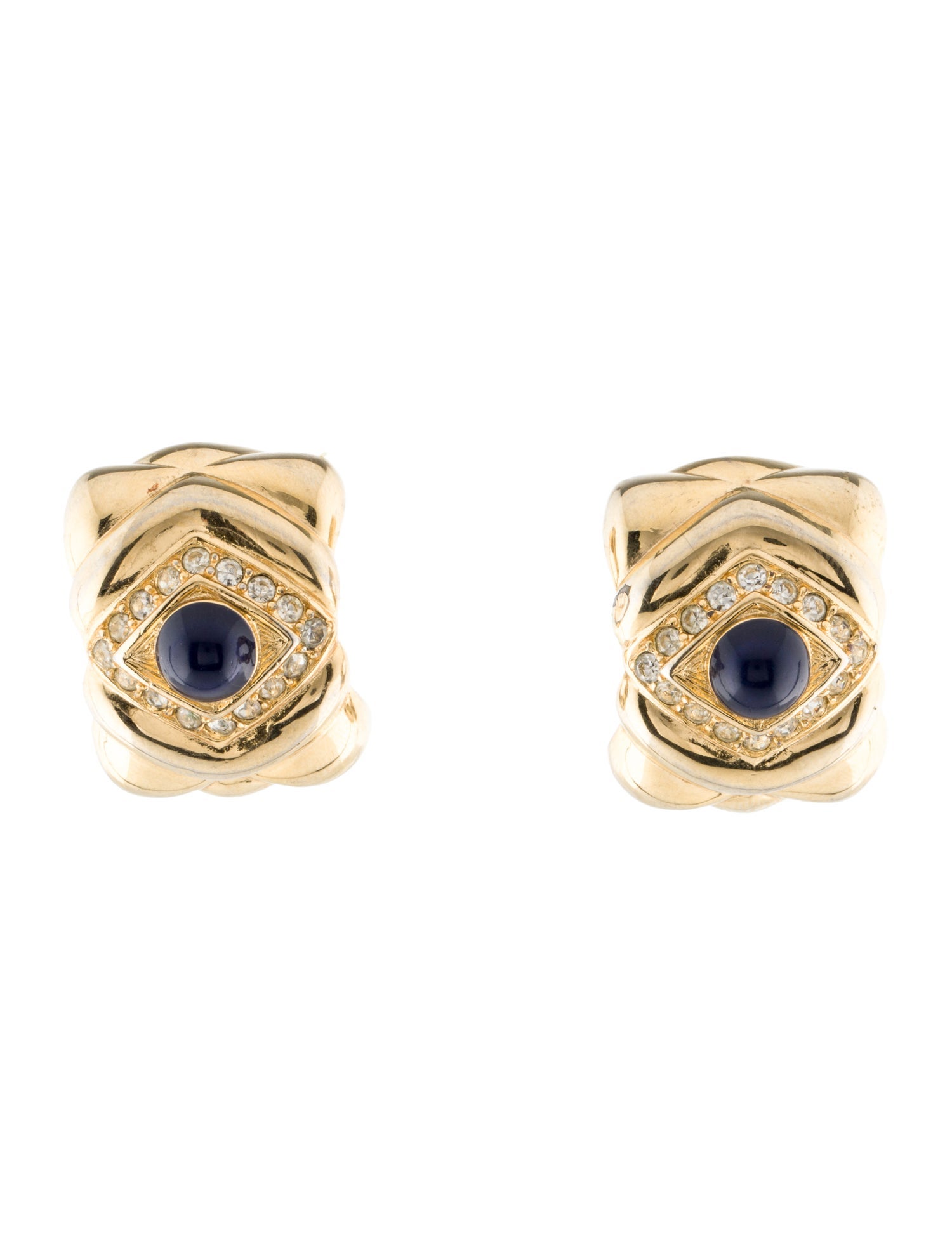 Givenchy Vintage Crystal & Resin Clip-On Earrings - Clip-On, Earrings ...