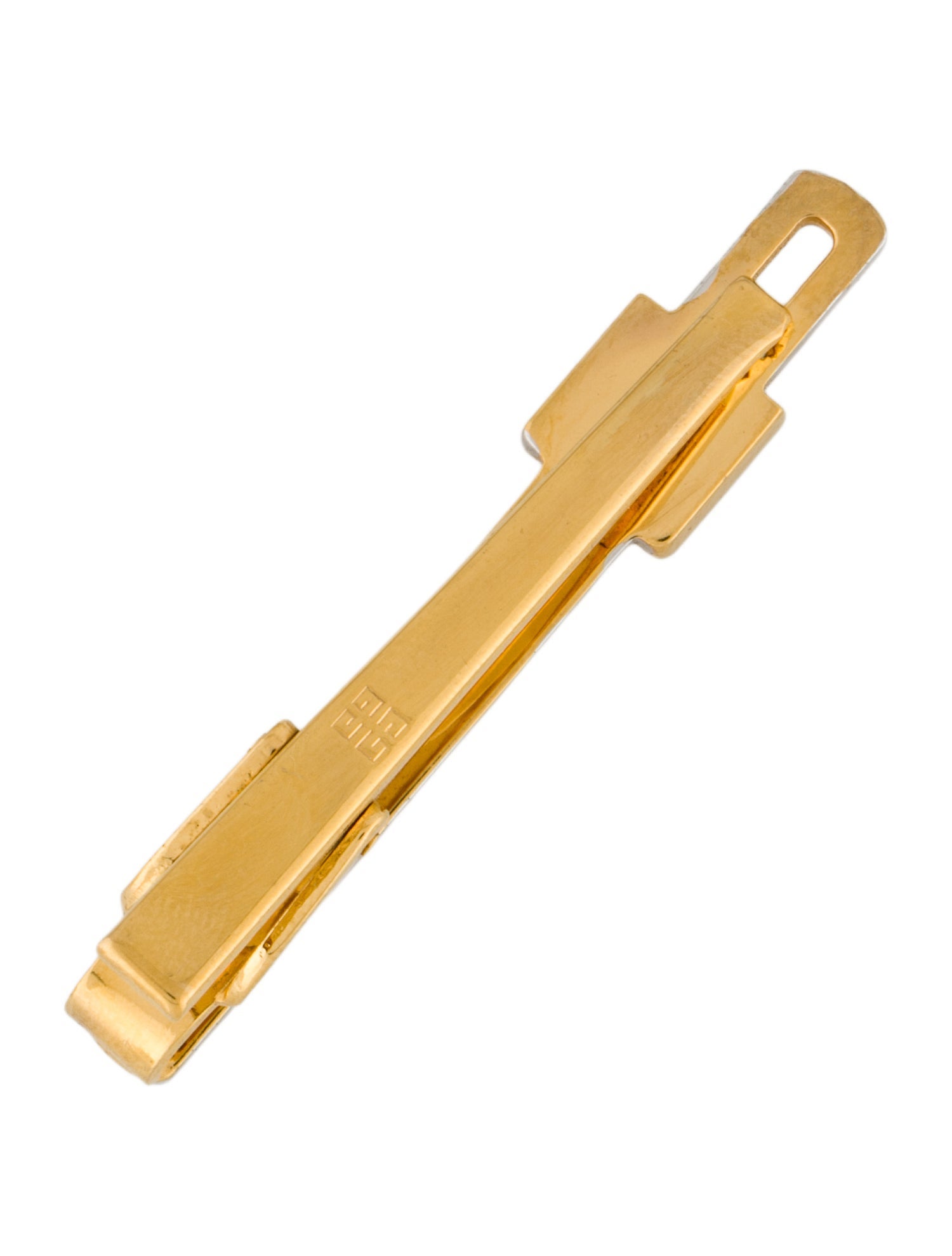 Givenchy Vintage Resin Two Tone 4G Tie Clip