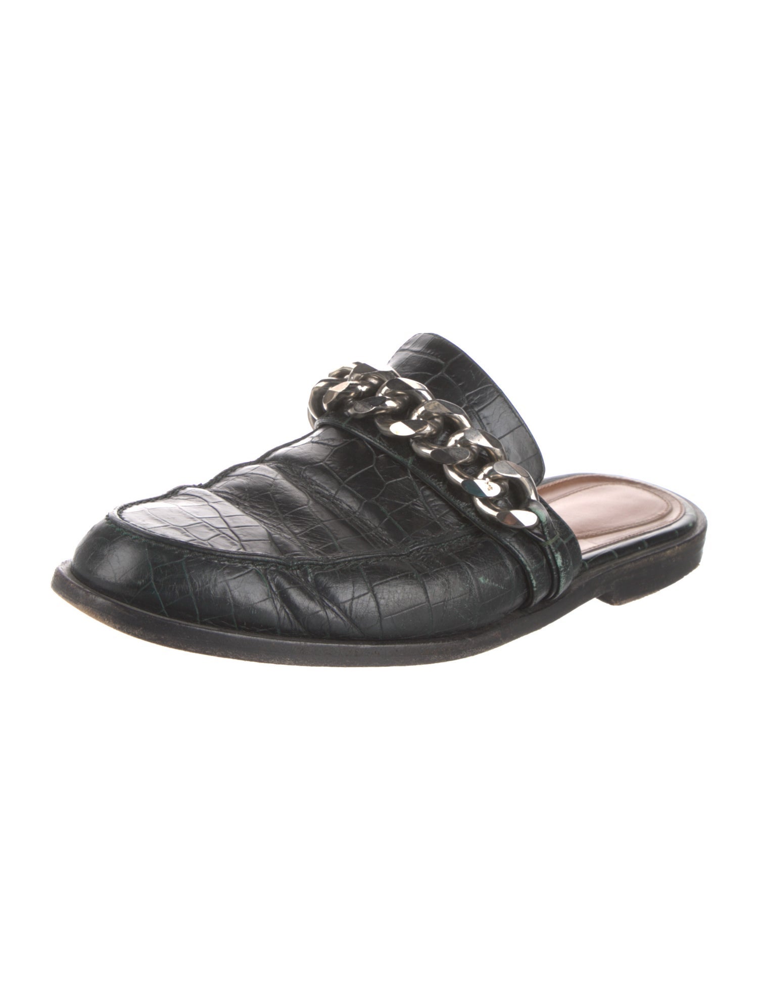 Givenchy Leather Chain-Link Accents Mules