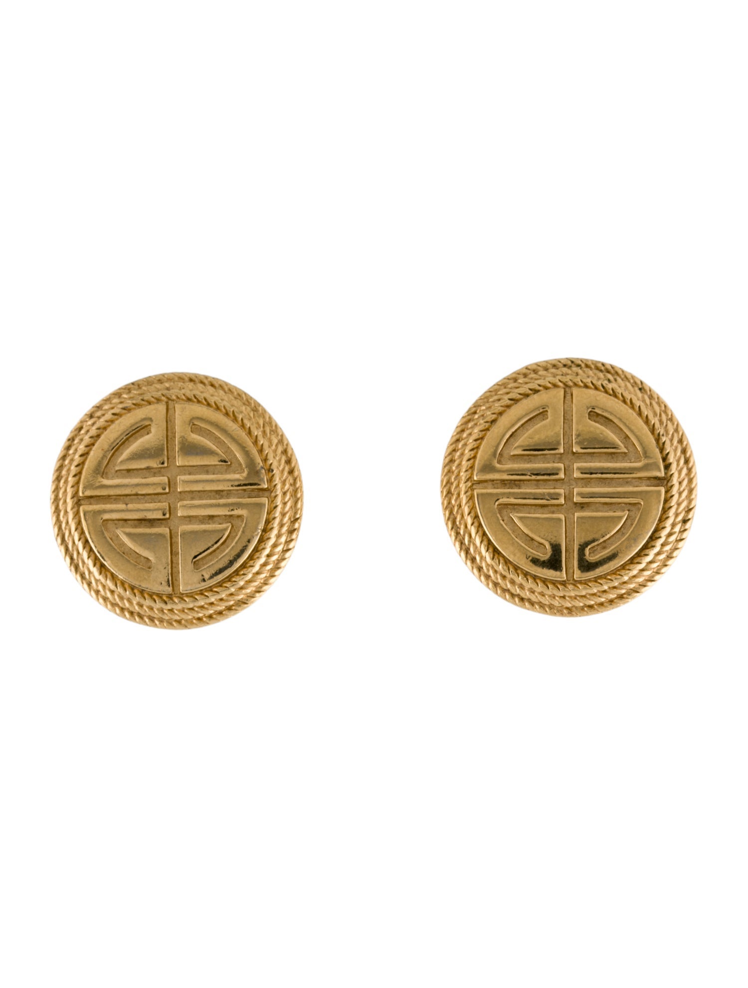 Givenchy Vintage 4G Disc Clip-On Earrings