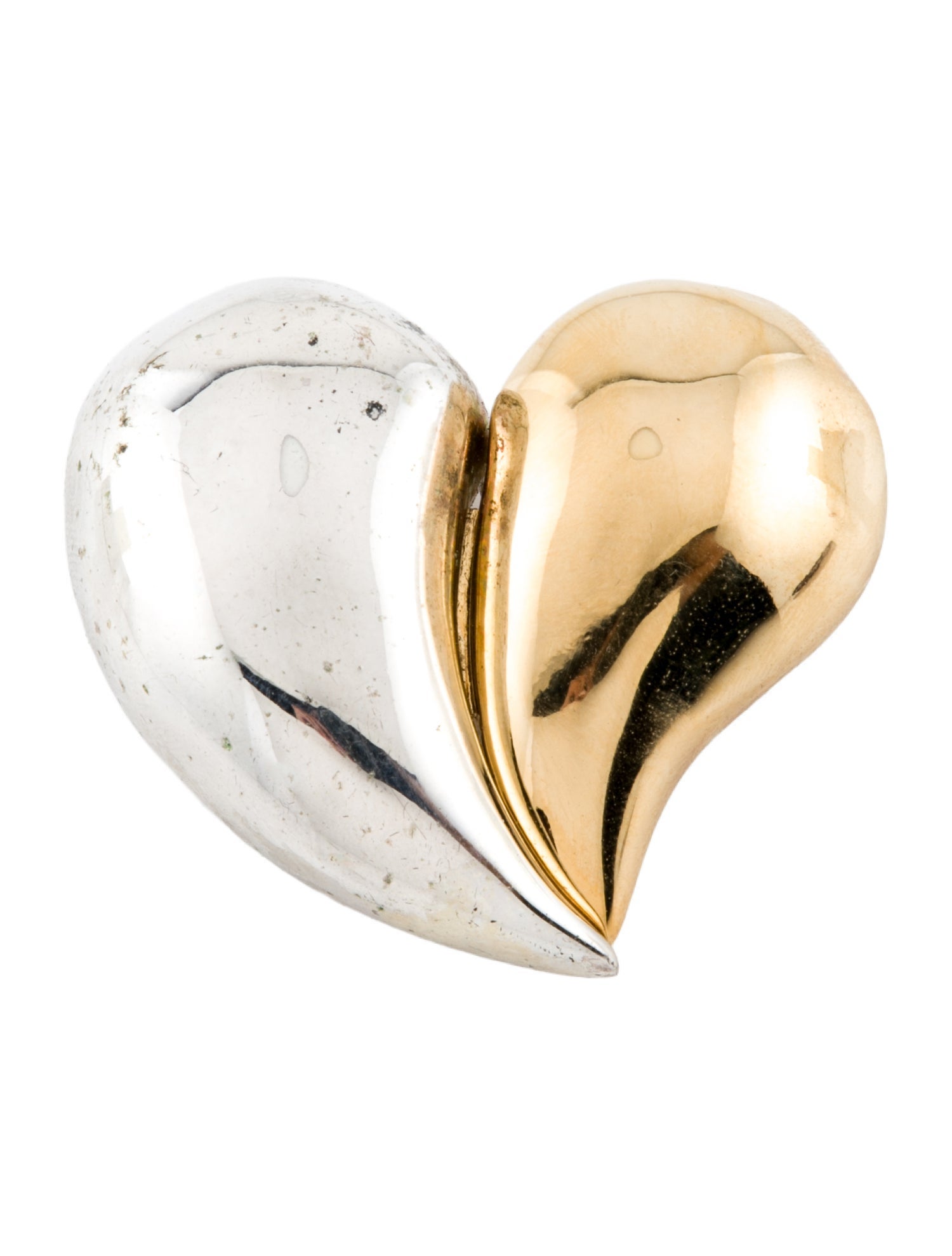 Givenchy Two-Tone Heart Brooch Pin
