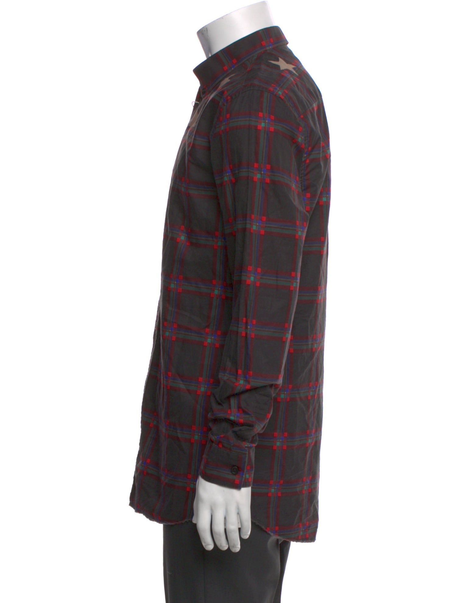 Givenchy Plaid Print Long Sleeve Shirt