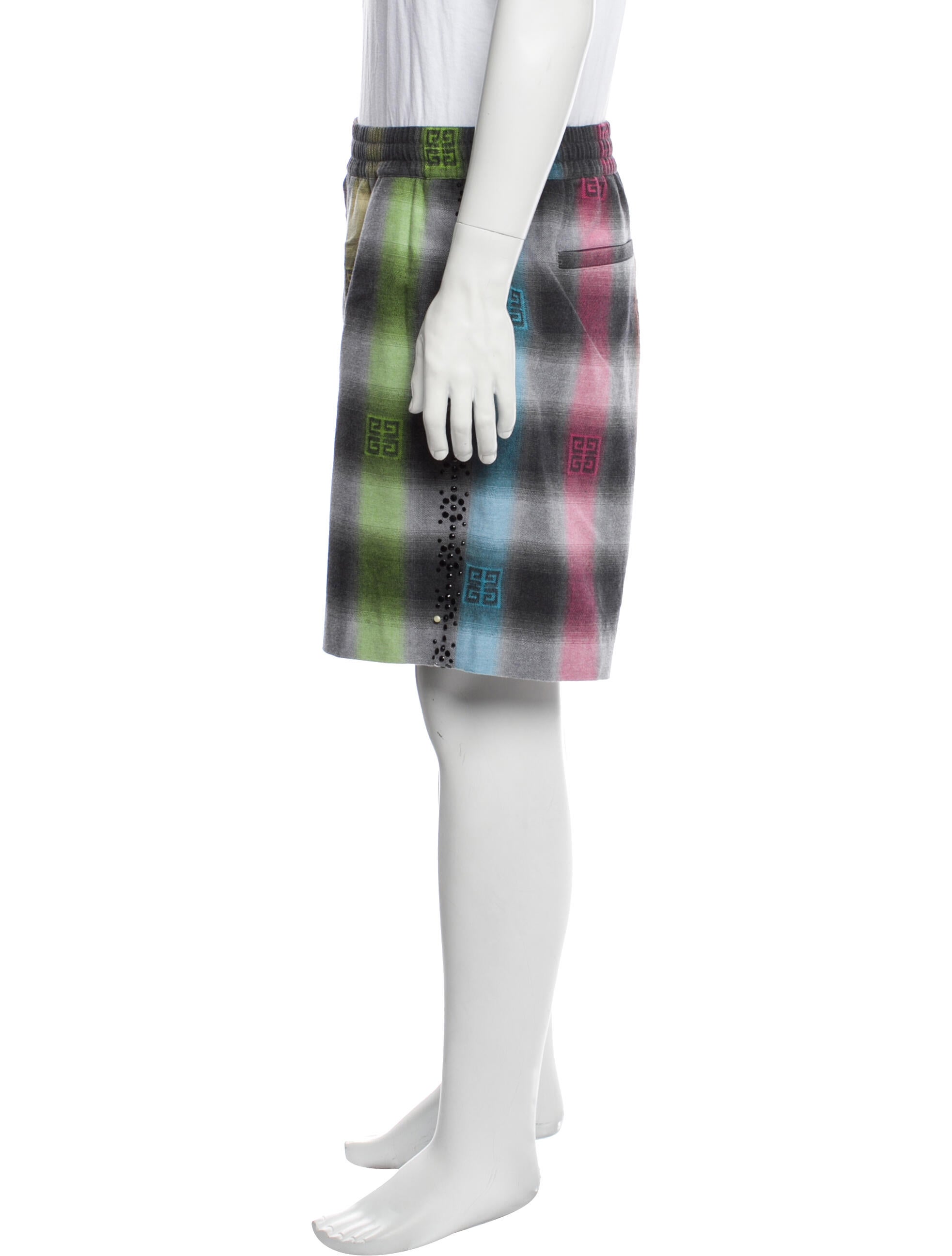 Givenchy Plaid Print Flat Front Shorts