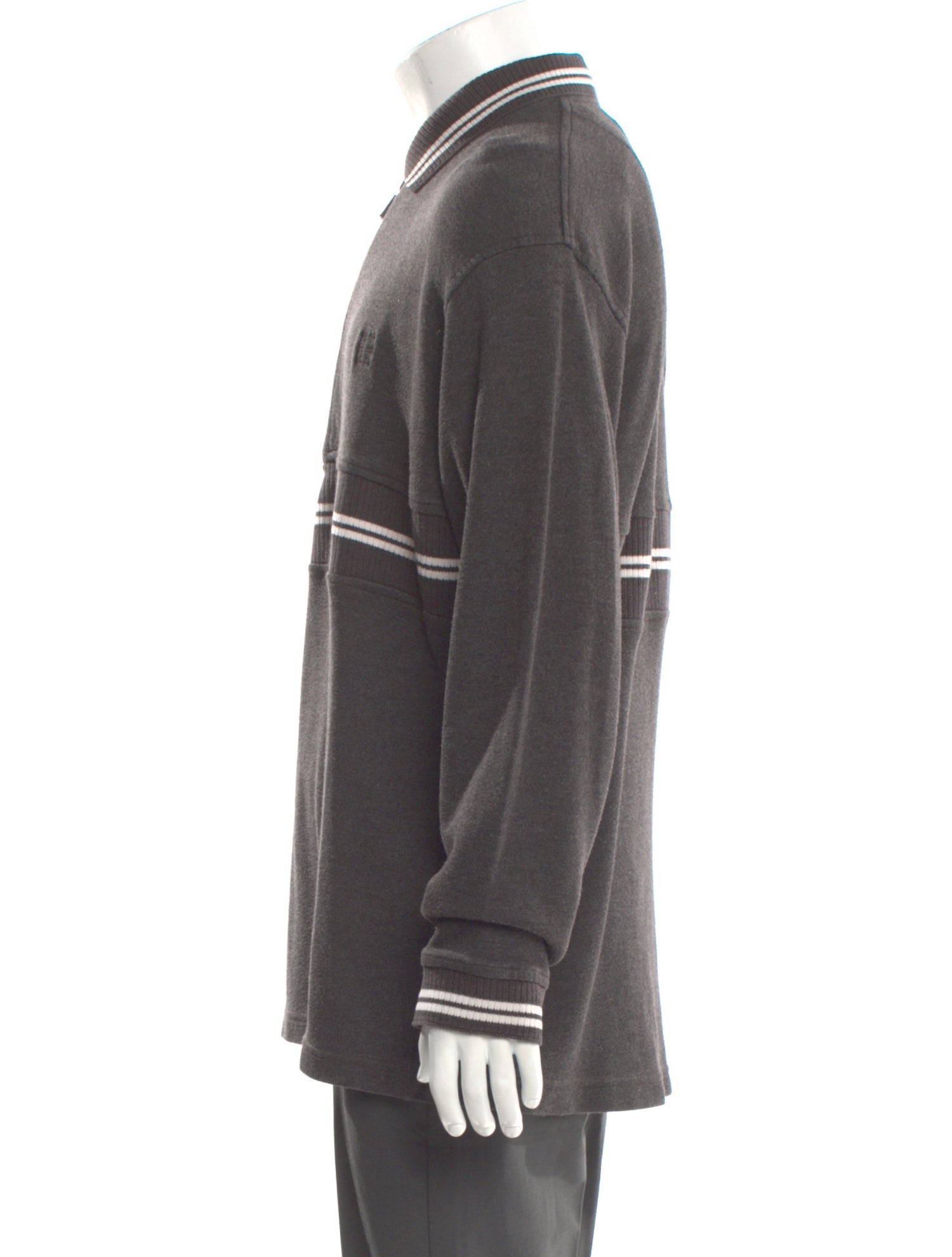 Givenchy Striped Mock Neck Polo Sweater