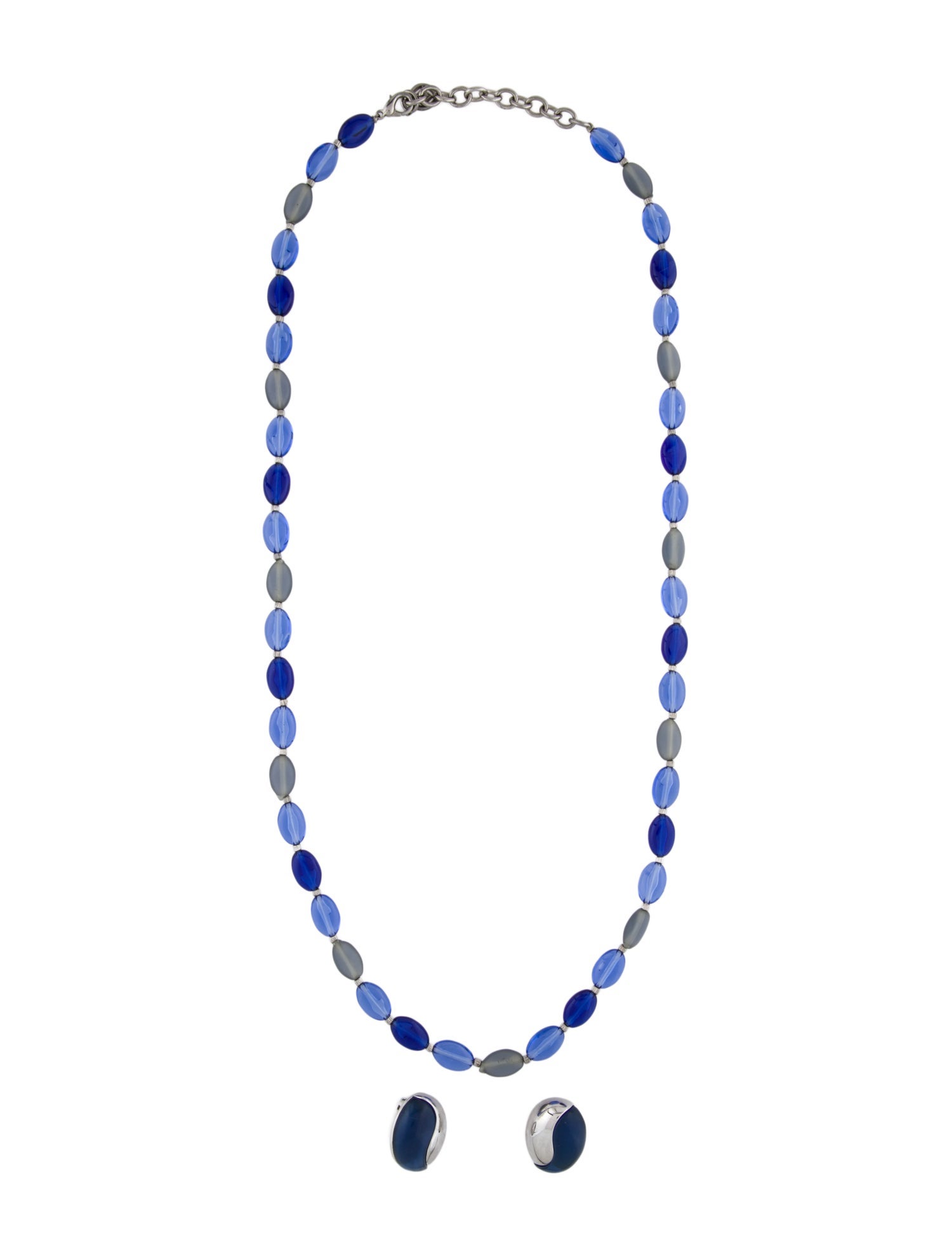 Givenchy Vintage Resin & Bead Necklace & Clip-On Earring Set