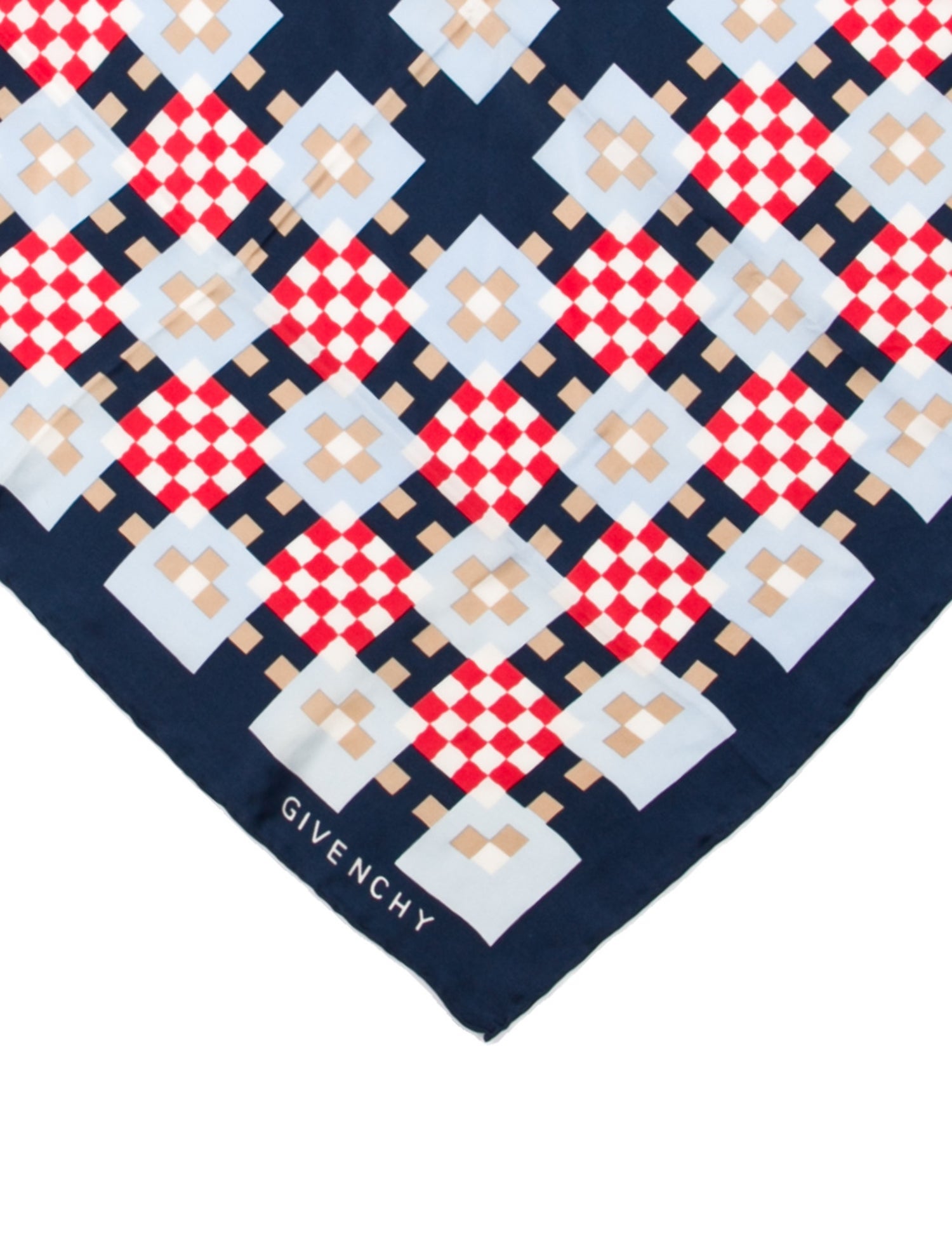 Givenchy Silk Plaid Print Bandana