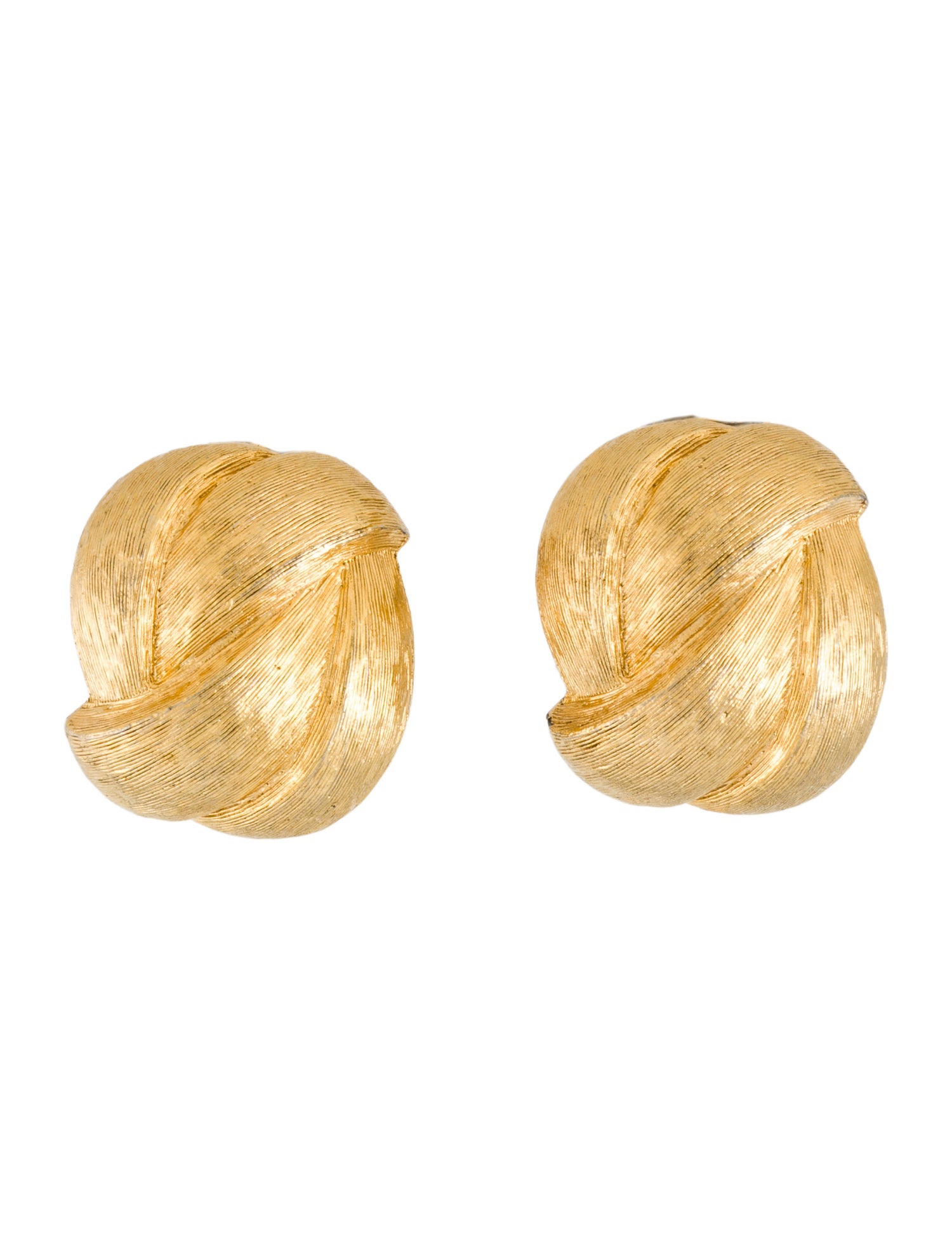 Givenchy Vintage Textured Knot Clip-On Earrings
