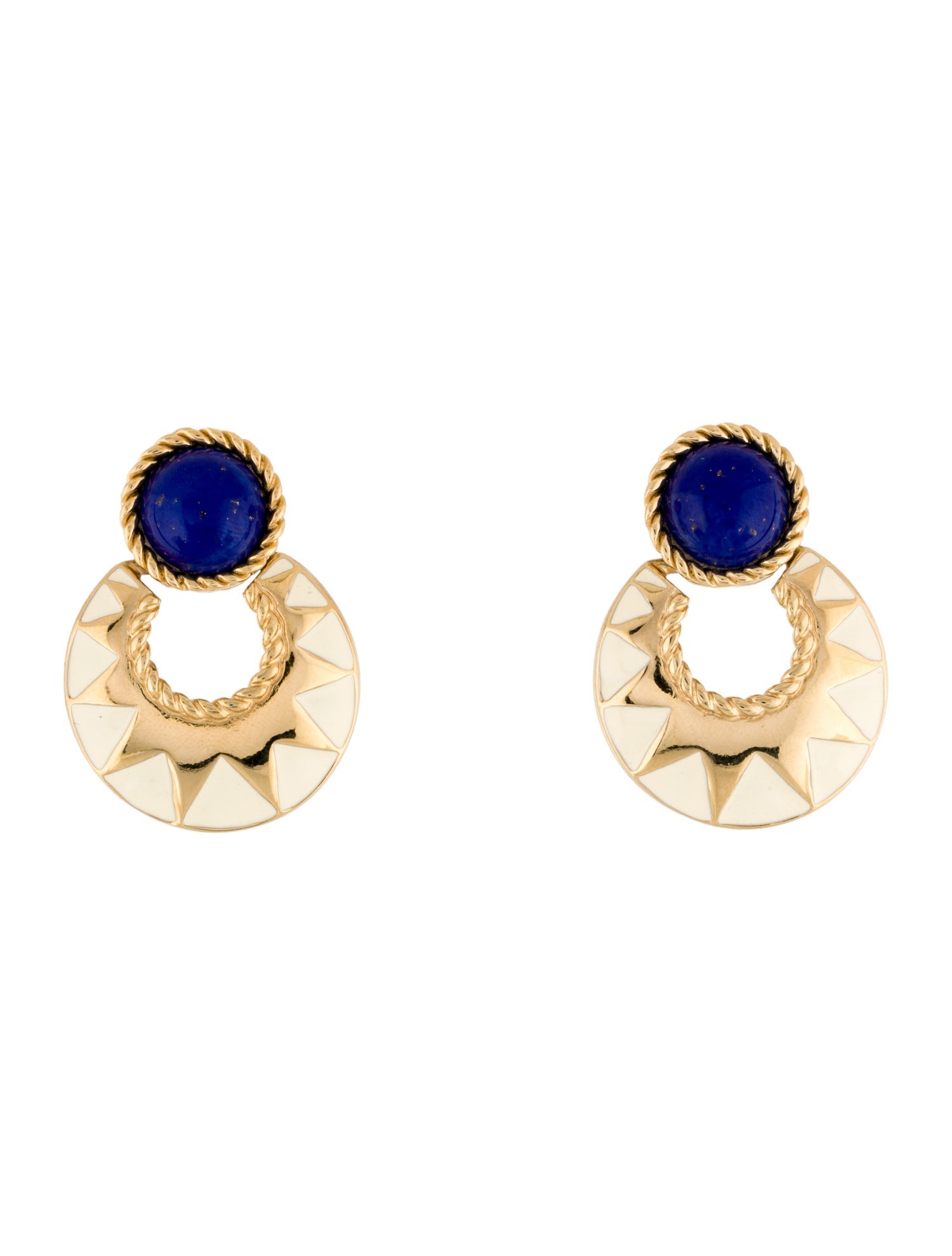 Givenchy Vintage Enamel & Stone Clip-On Earrings