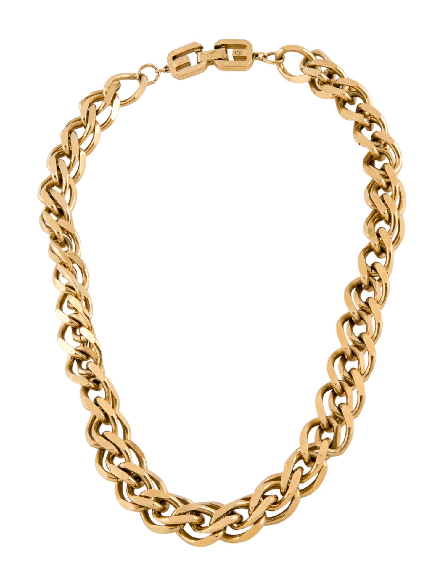 Givenchy Vintage Double Chain Link Necklace