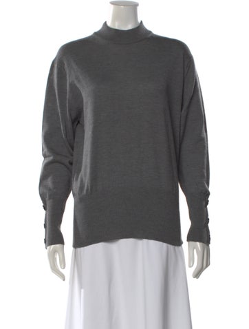 Pre-owned Givenchy Wool Mock Neck Sweater In Gray