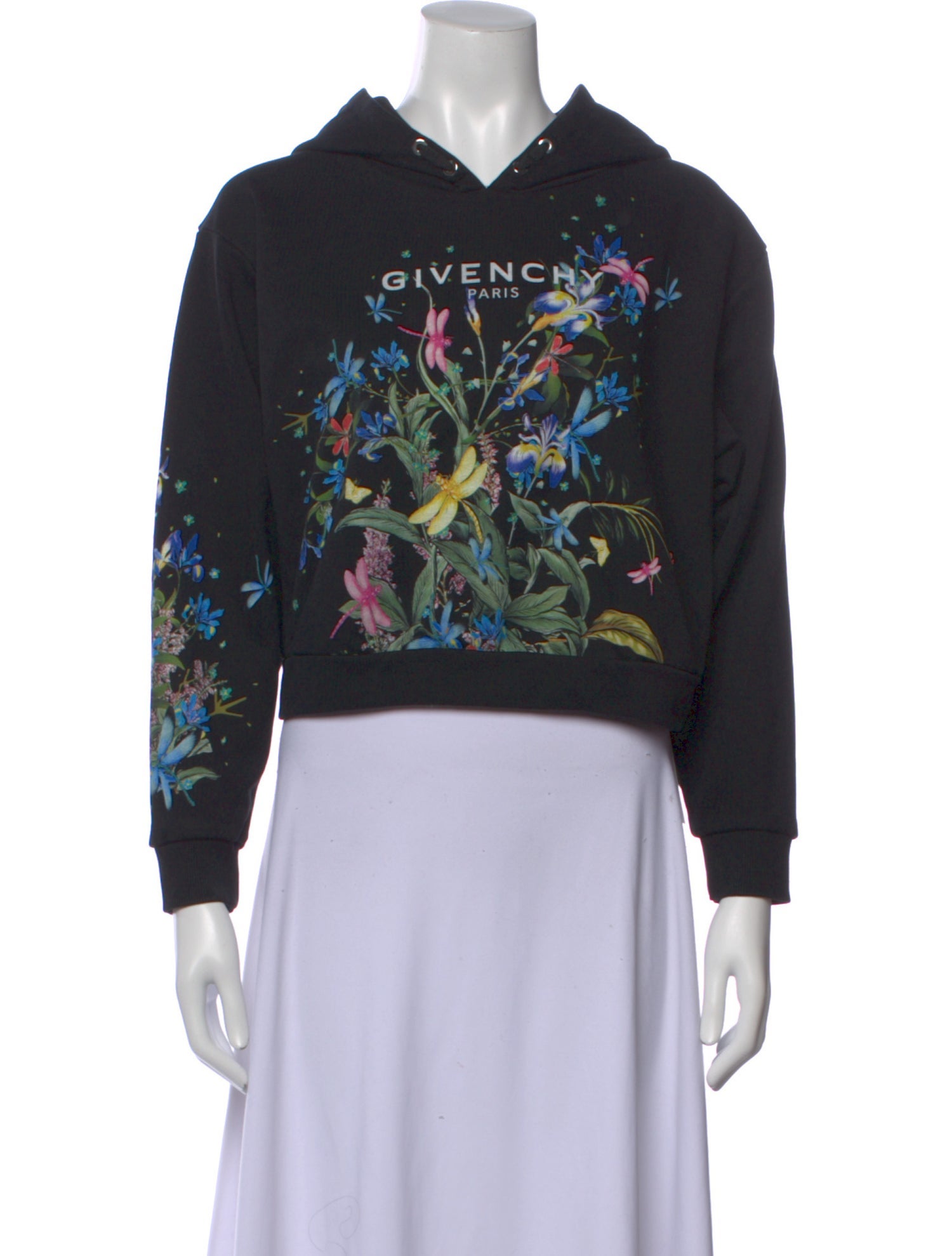 Givenchy Cotton black and multicolor patterned casual pullover jacket with hood