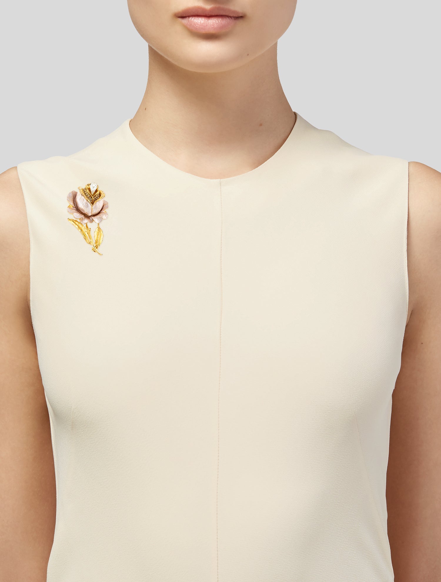 Givenchy Crystal Floral Brooch