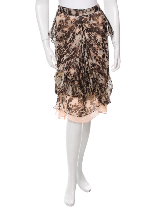 Givenchy Leopard Print Silk Skirt w/ Tags Tan