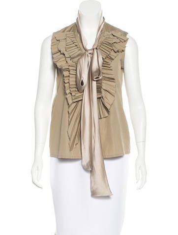 Givenchy Ruffle & Pussy Bow-Accented Top